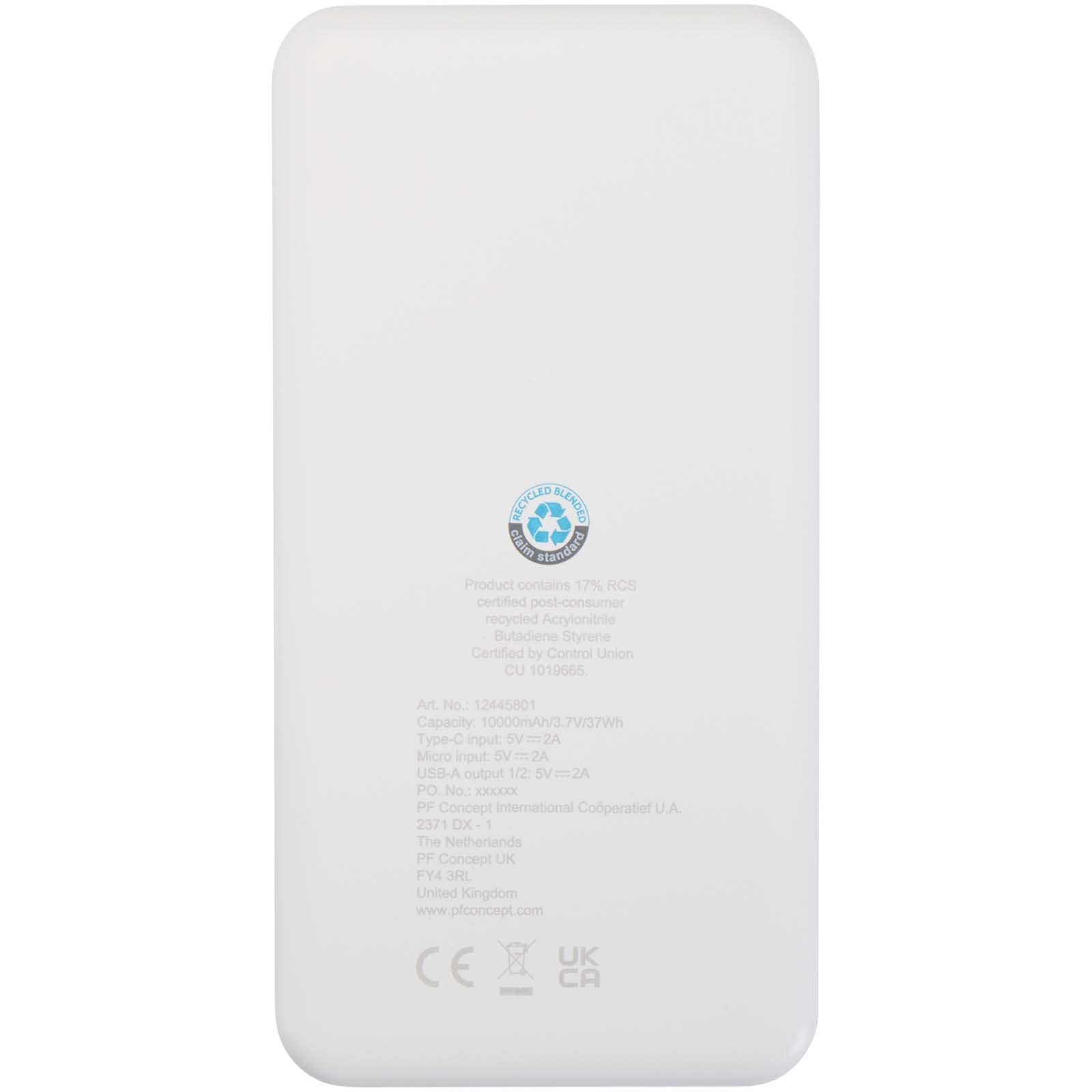 Intan 10 W 10.000 mAh Powerbank aus recyceltem Kunststoff weiss
