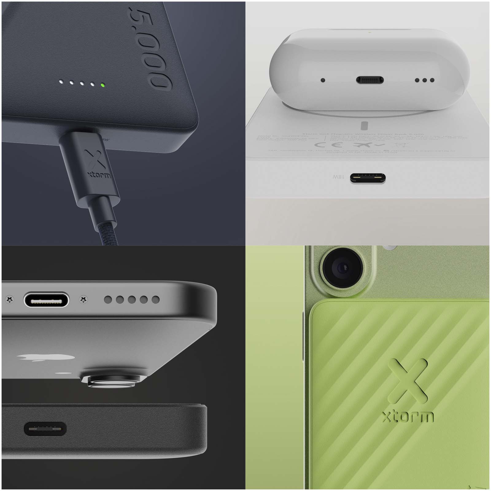 Xtorm Go2 15 W, 5000 mAh kabellose Powerbank