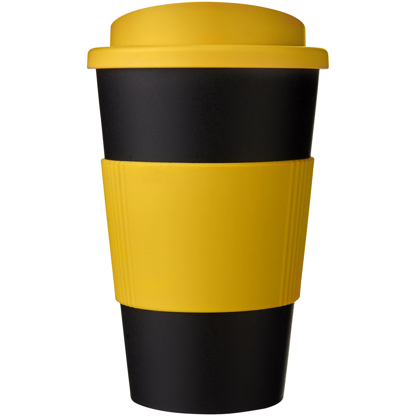 Americano® 350 ml Isolierbecher mit Schutzring gelb, schwarz
