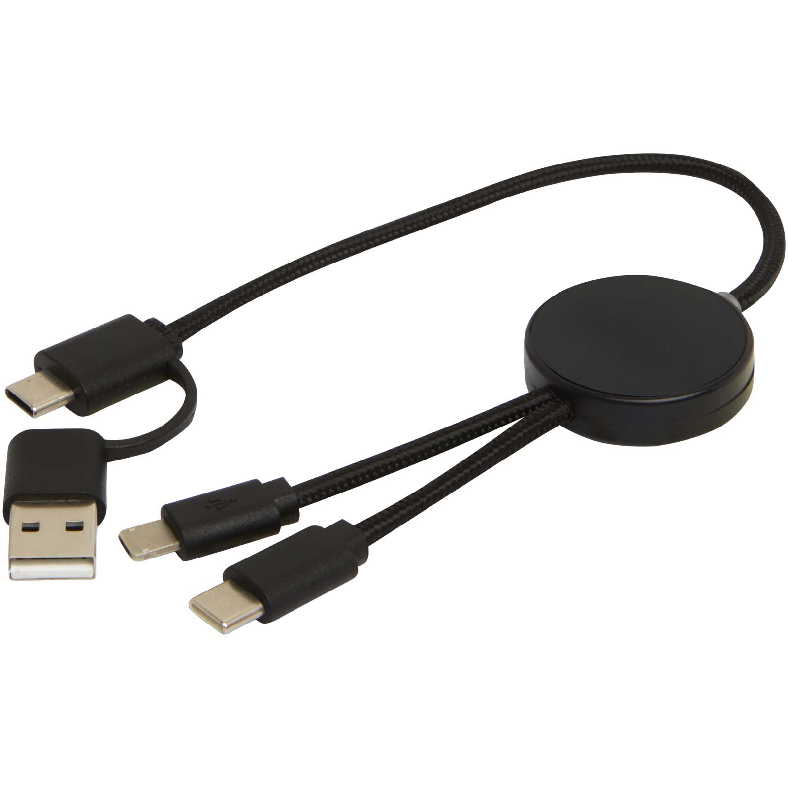 Citala 30 cm 5-in-1 Kabel aus recyceltem Kunststoff für Datenübertragung und 27W Schnellladung schwarz