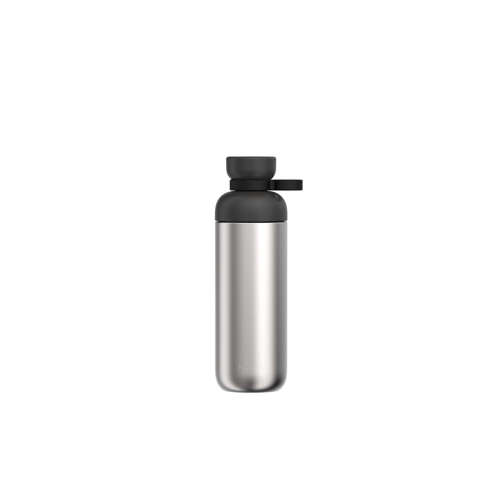 Mepal Vita 700 ml Wasserflasche aus recyceltem Edelstahl (Kohlensäure geeignet) schwarz