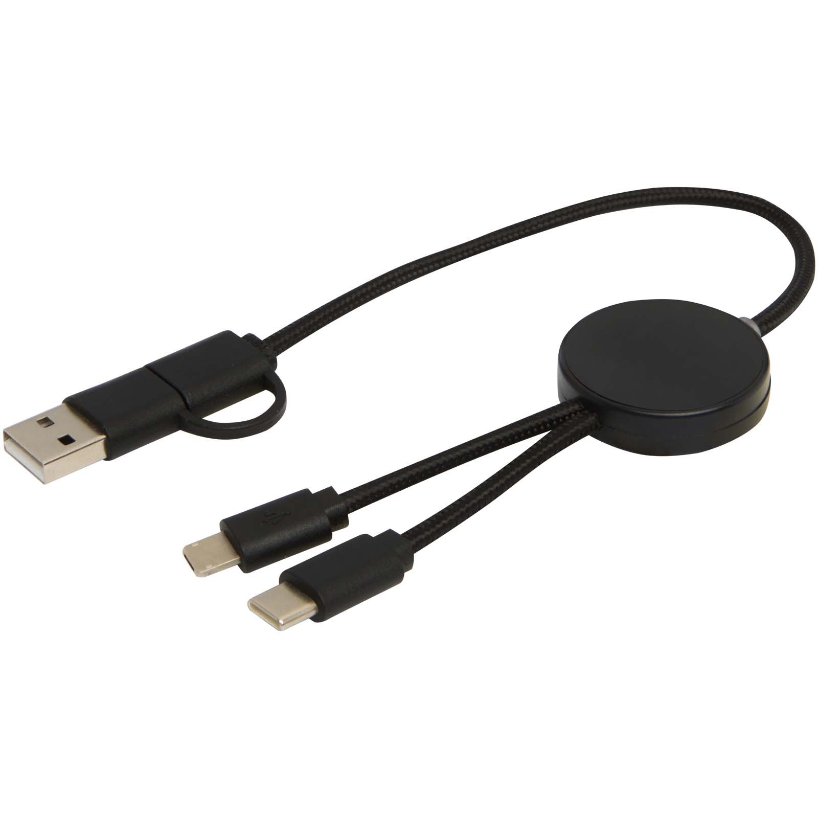 Citala 30 cm 5-in-1 Kabel aus recyceltem Kunststoff für Datenübertragung und 27W Schnellladung schwarz