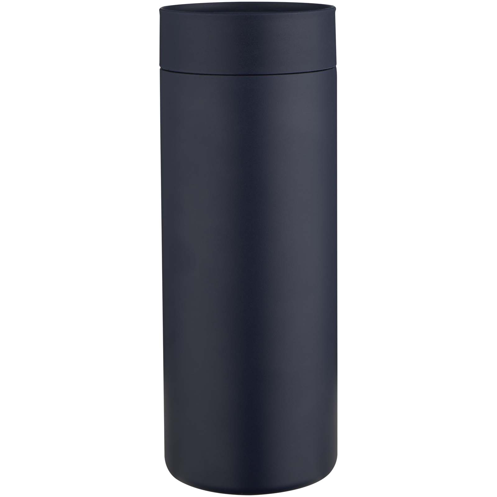 Illuminate 650 ml RCS-zertifizierte doppelwandige Trinkflasche aus recyceltem Edelstahl mit 3-teiligem Deckelset navy