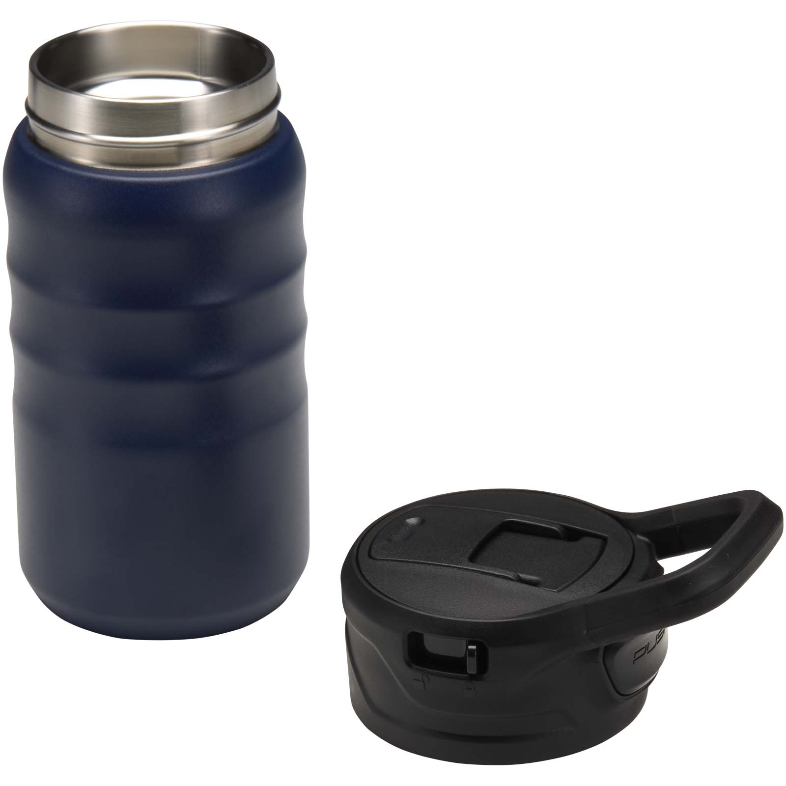 Knox 350 ml RCS Trinkflasche aus recyceltem, doppelwandigem Edelstahl mit Klappstrohhalm navy
