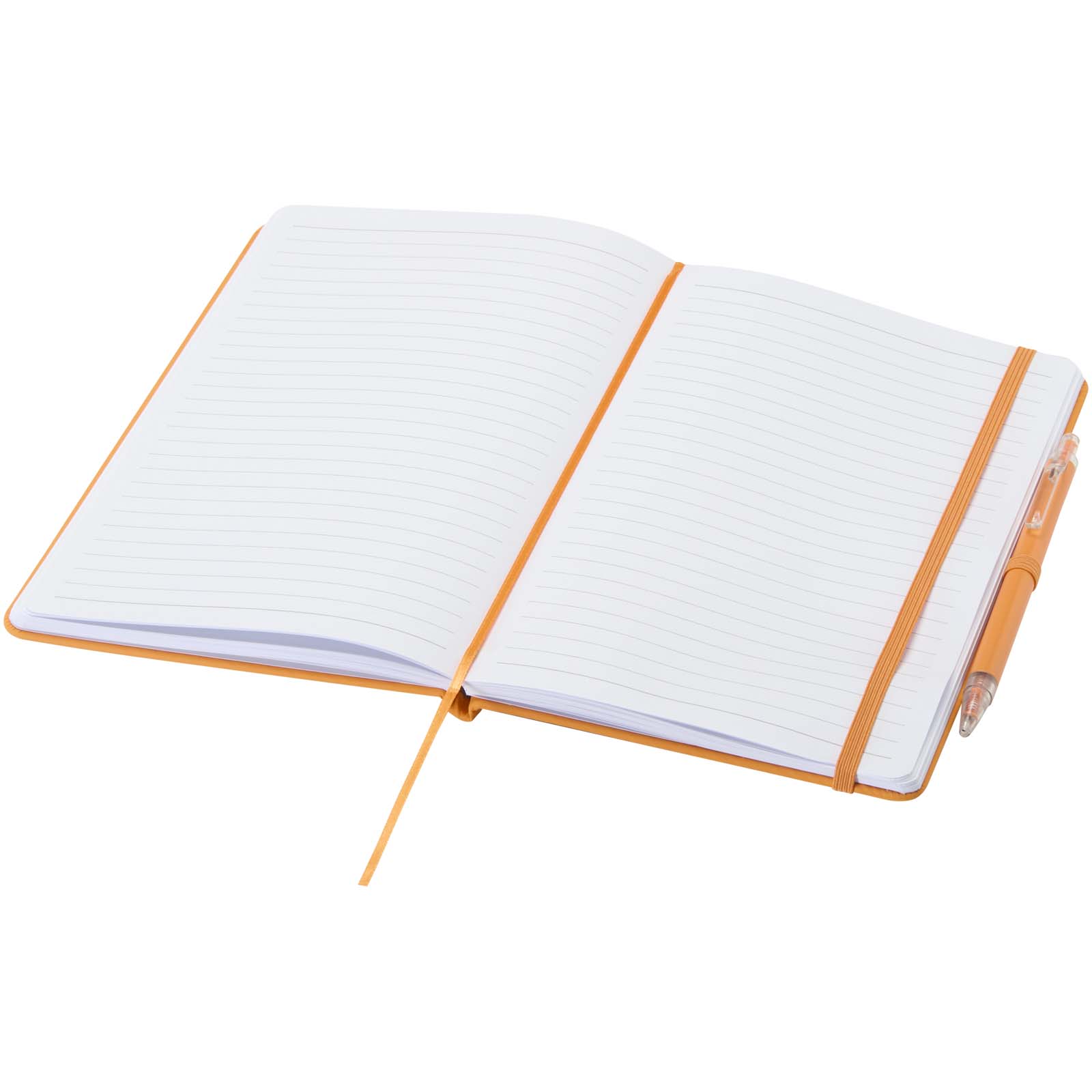 Spectrum Set A5 Hardcover Notizbuch aus Recyclingpapier und einem Kugelschreiber orange