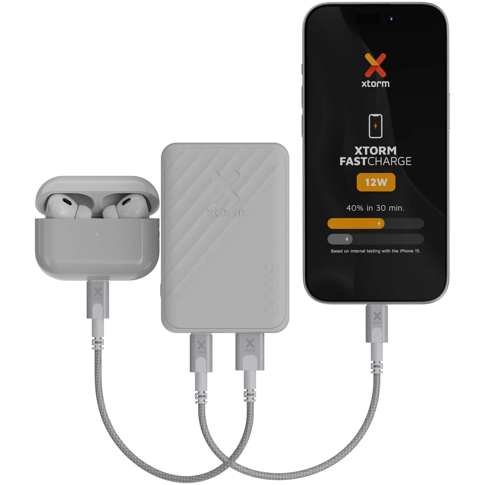 Xtorm XG205 Go2 12 W 5000 mAh Schnelllade-Powerbank weiss