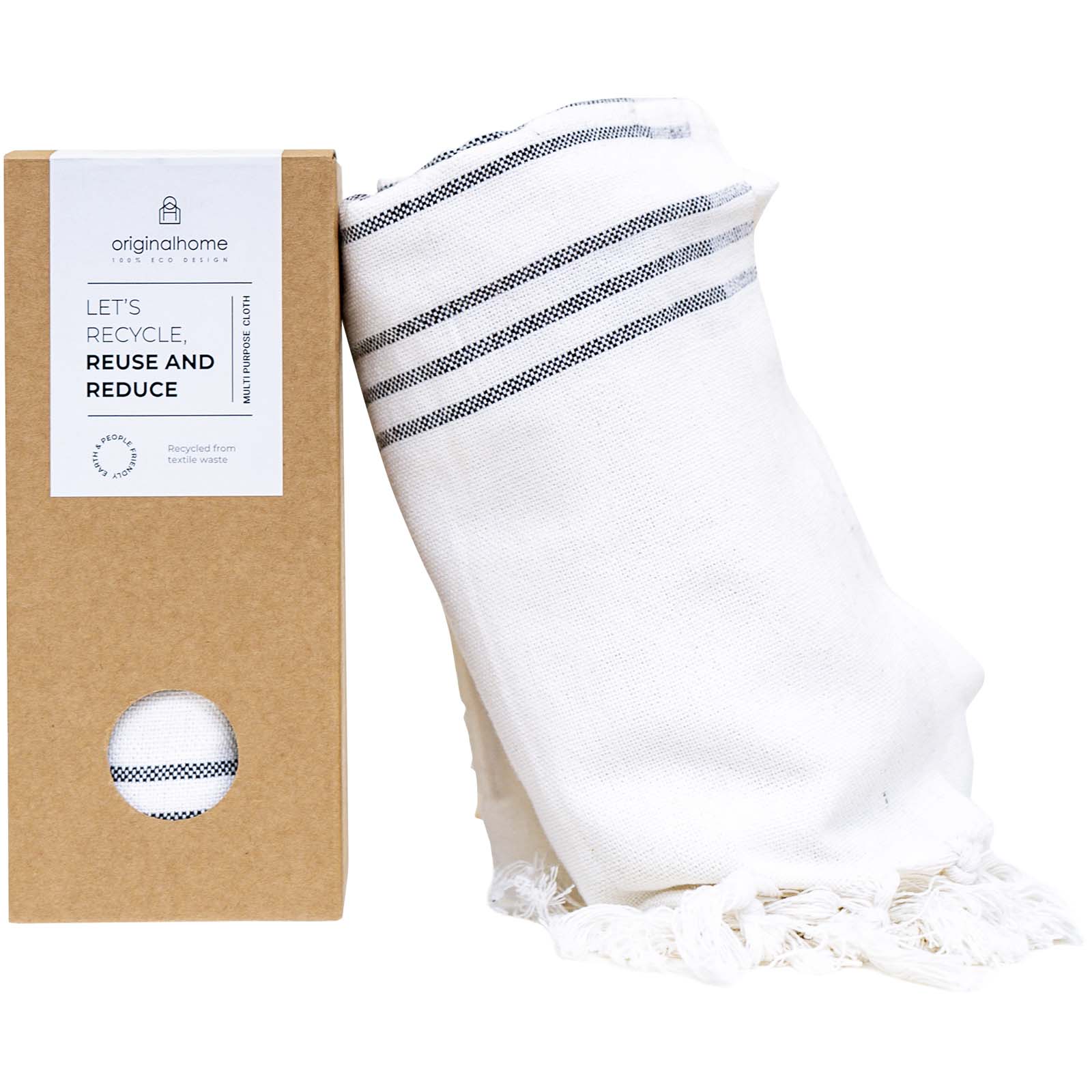 Originalhome Tuch 85 × 175 cm aus recyceltem Material offwhite