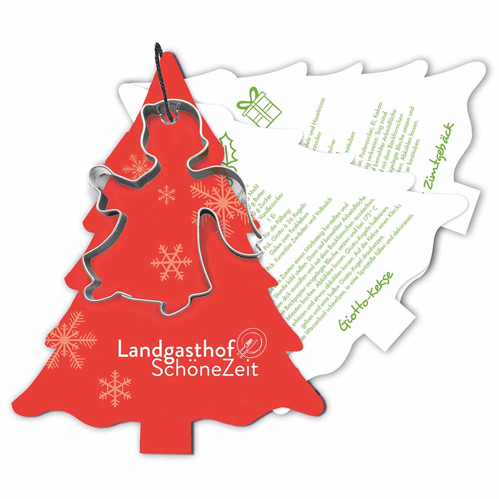 Backförmchen mit Rezeptblock Tannenbaum