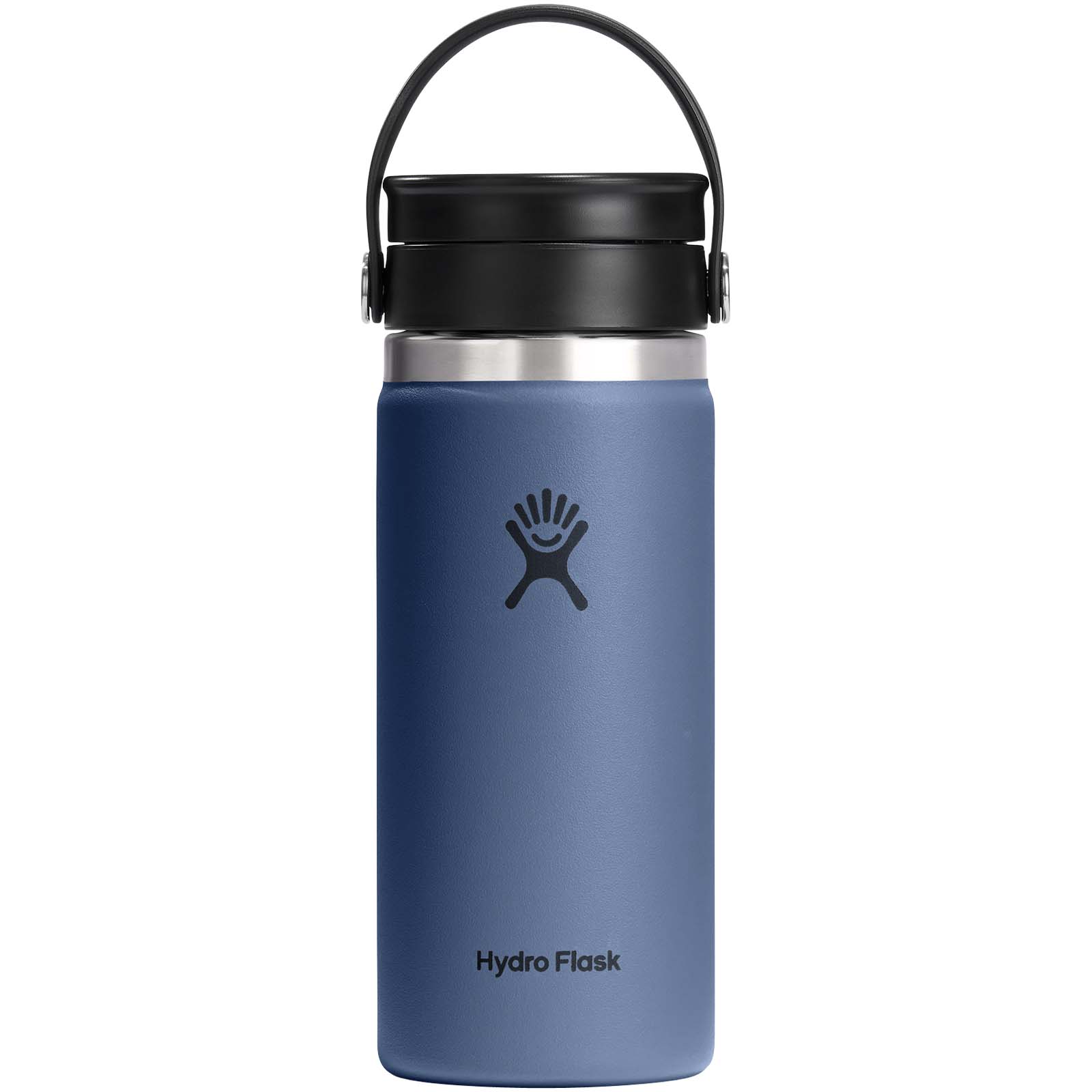 Hydro Flask Isolierbecher aus Edelstahl mit breiter Öffnung 473 ml und Flex Sip™ Deckel mittelblau
