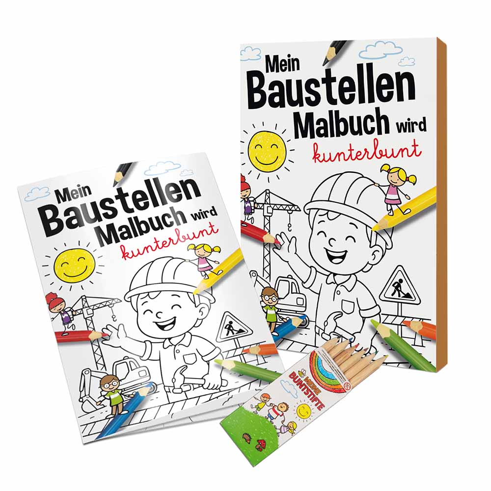 Malbuch / Mal-Set A6 - Baustelle