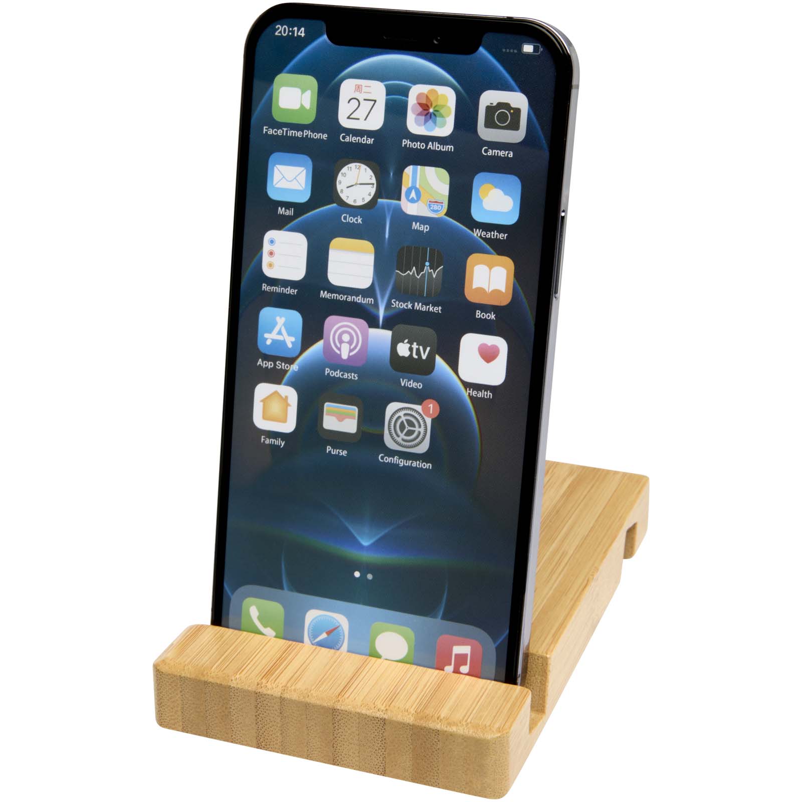 Bubup Bambus 2-winklige Tablet- und Smartphonehalterung holz
