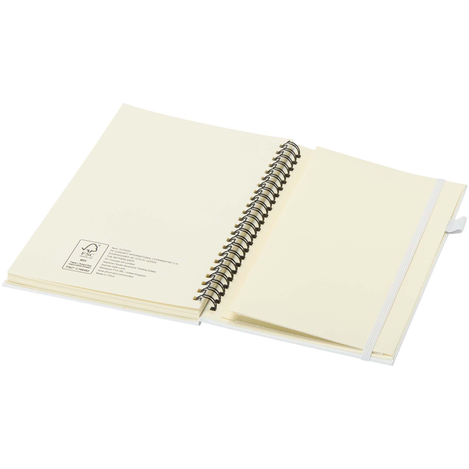 Liss A5 Hardcover Spiralnotizbuch aus recyceltem Kunststoff weiss