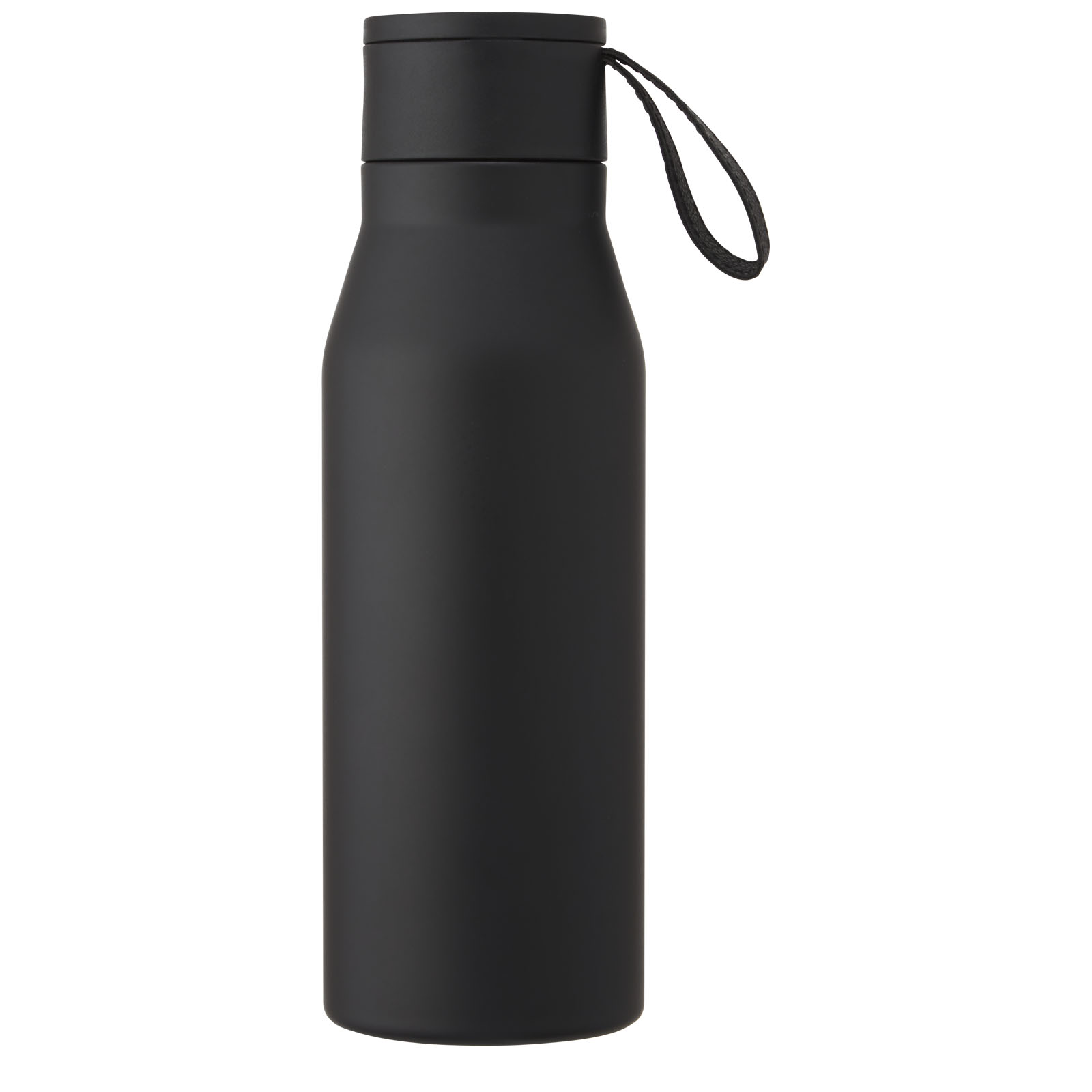 Ljungan 500 ml Kupfer-Vakuum Isolierflasche mit PU Kunststoffband und Deckel schwarz