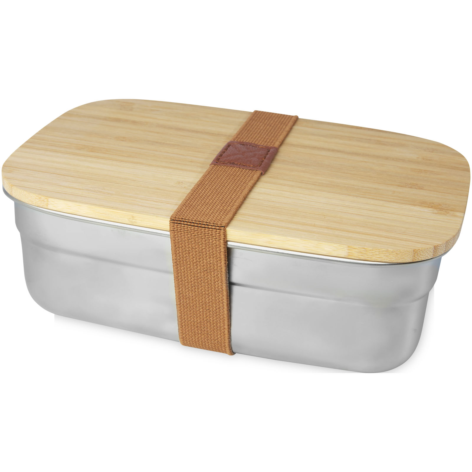 Tite 700 ml Lunchbox aus Edelstahl mit Bambusdeckel natural, silber