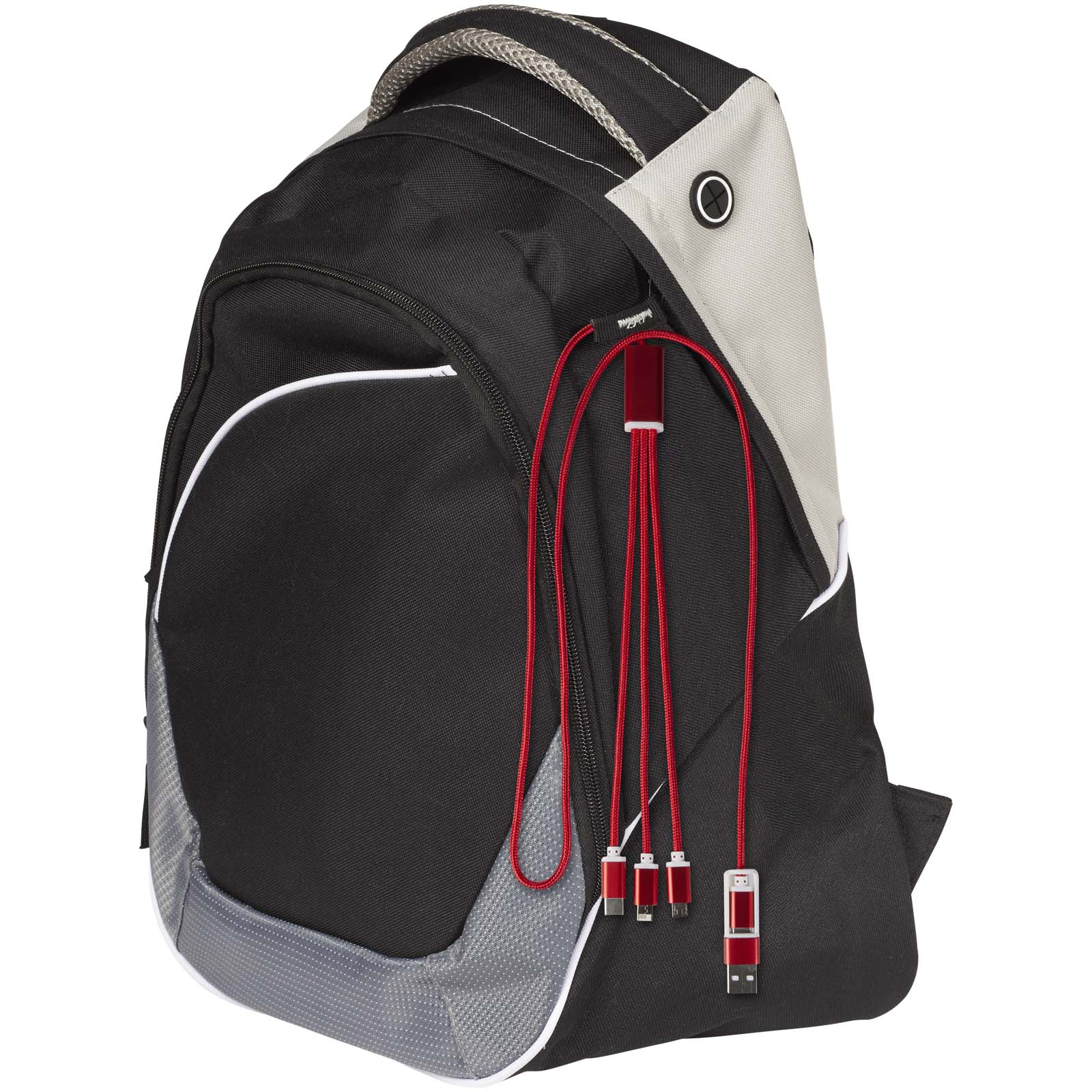Versatile 5-in-1 Ladekabel aus recyceltem Aluminium rot