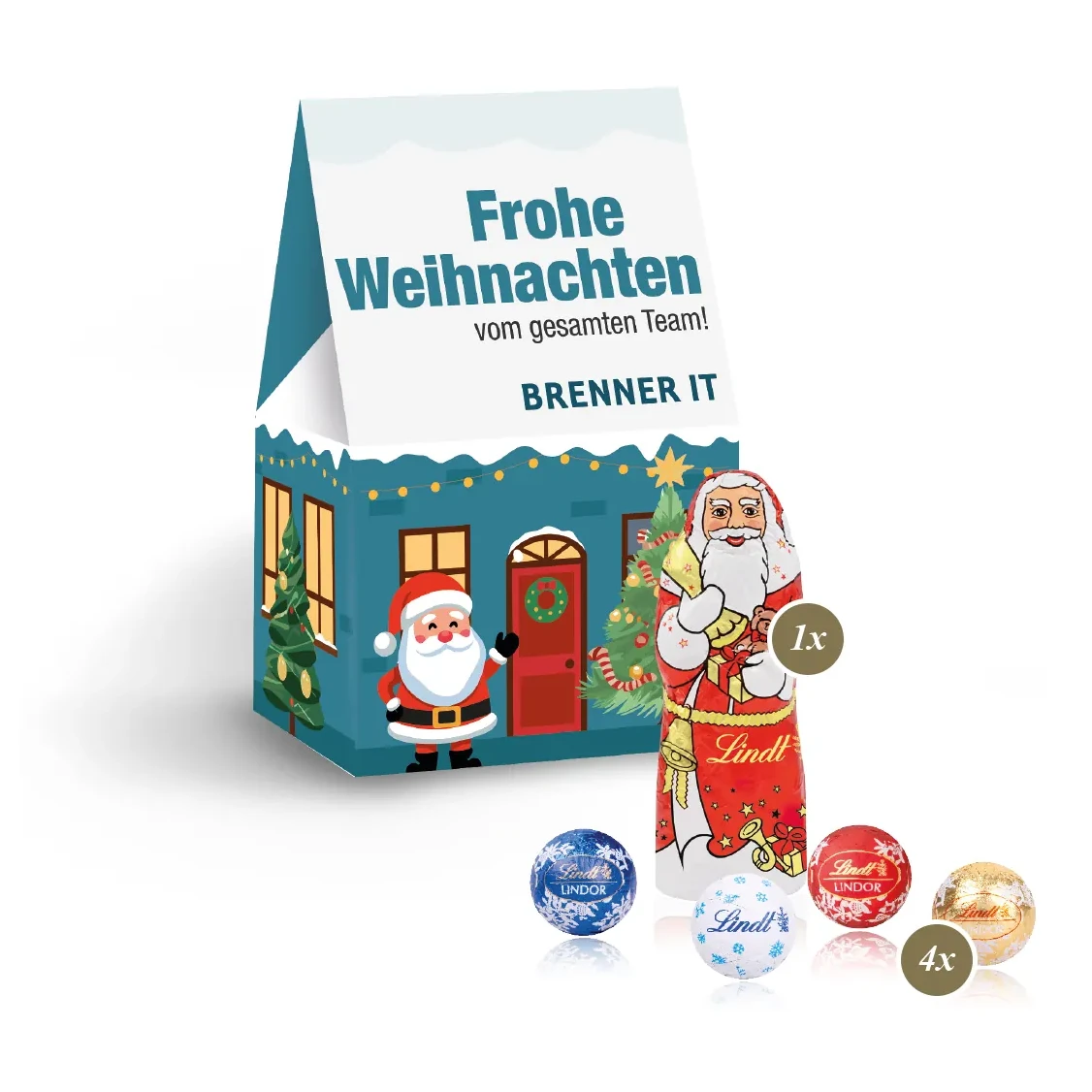 Präsent "Christmas Minis" mit Lindt Minis und Nikolaus