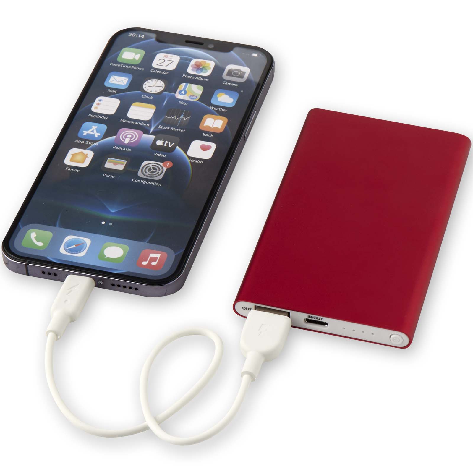 Pep 4000 mAh Type-C Powerbank aus recyceltem Aluminium rot