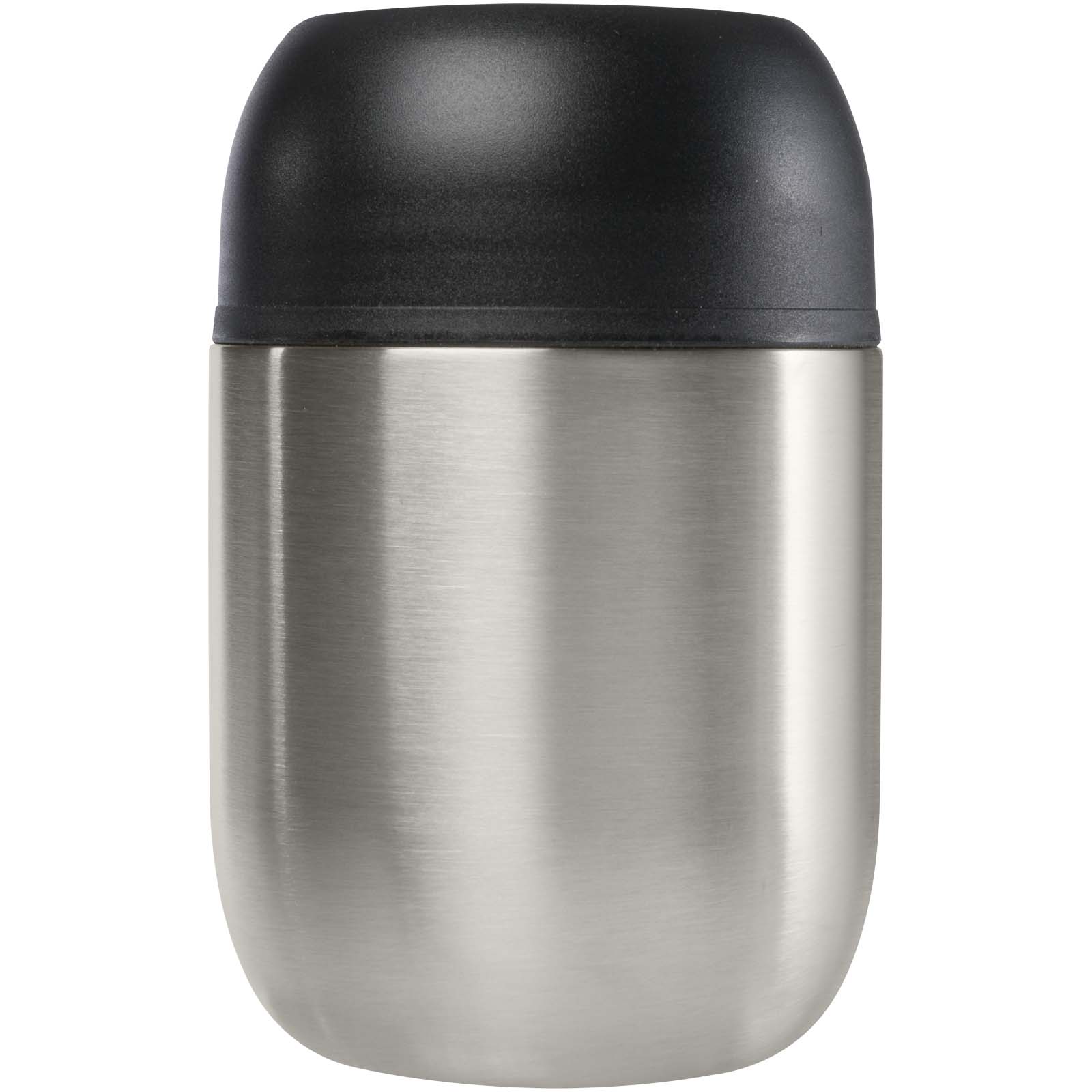 Supo 480 ml doppelwandiger Lunchpot aus recyceltem Edelstahl mit faltbarem Löffel silber