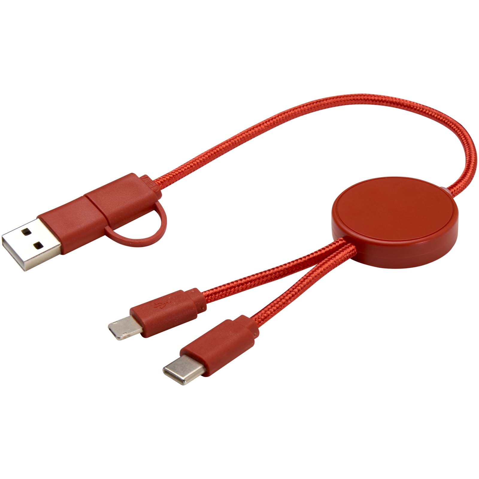 Citala 30 cm 5-in-1 Kabel aus recyceltem Kunststoff für Datenübertragung und 27W Schnellladung ziegelstein