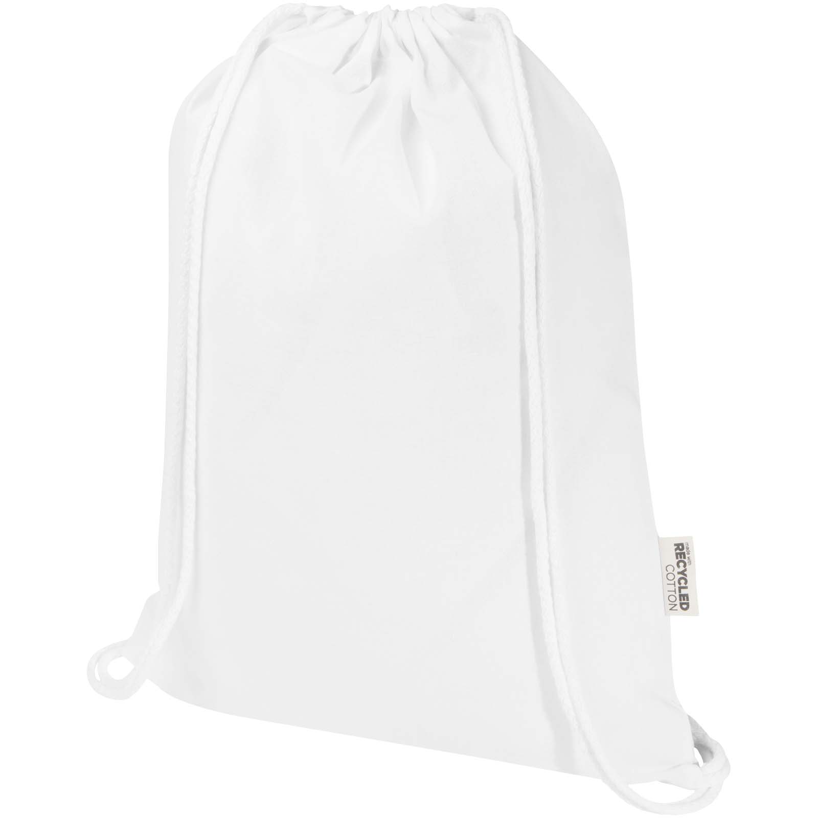 Peru Blend 180 g/m² Sportbeutel aus GRS recycelter Baumwolle 5L weiss