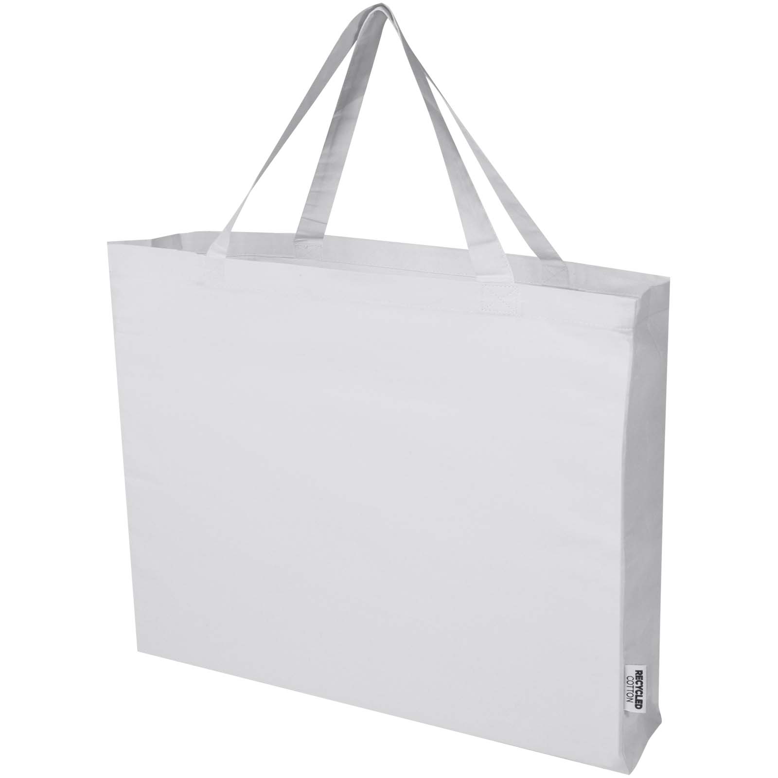 Odessa 220 g/m² Baumwoll Tragetasche aus GRS recycelter Baumwolle 40L weiss