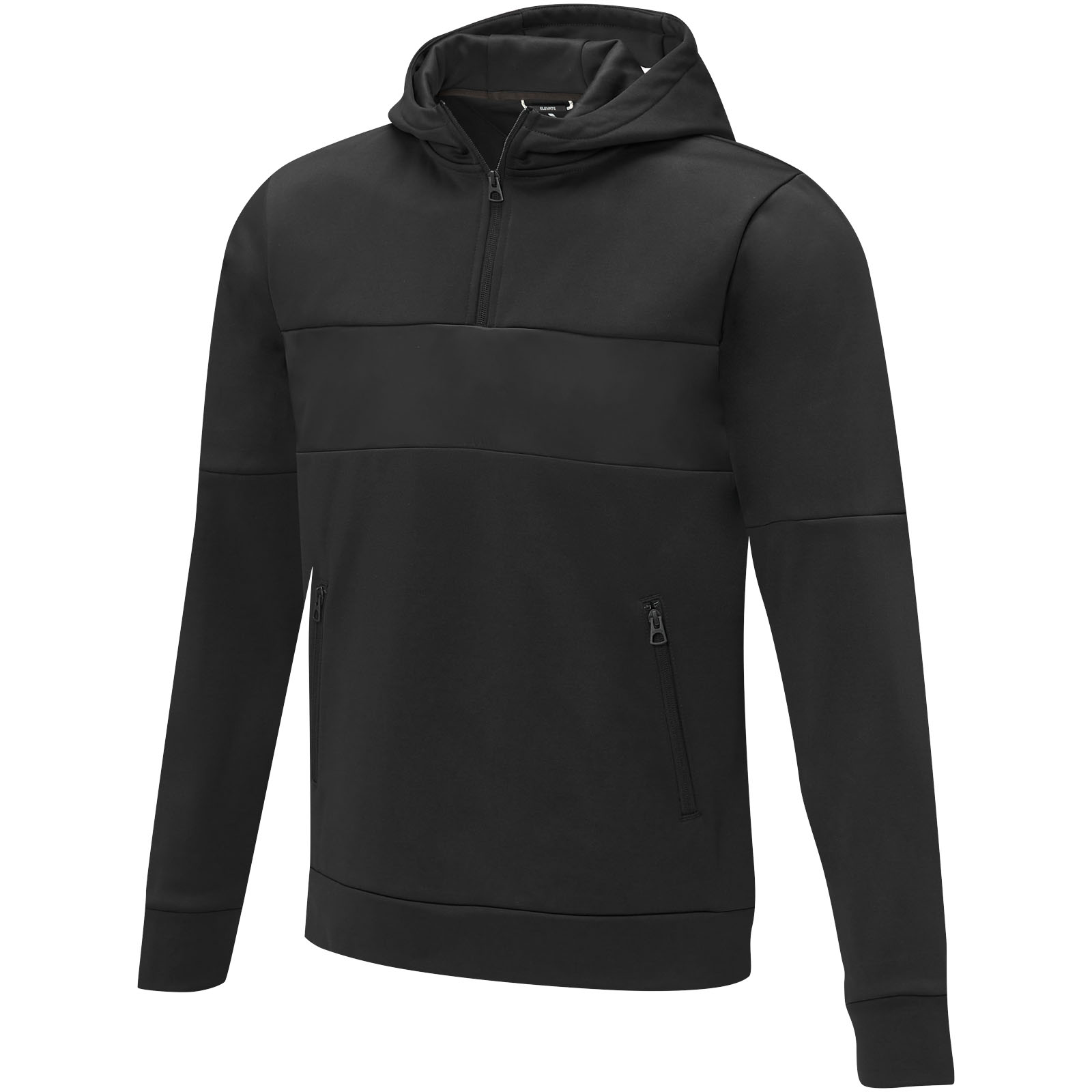 Sayan Kapuzenpullover mit halbem Reißverschluss für Herren schwarz