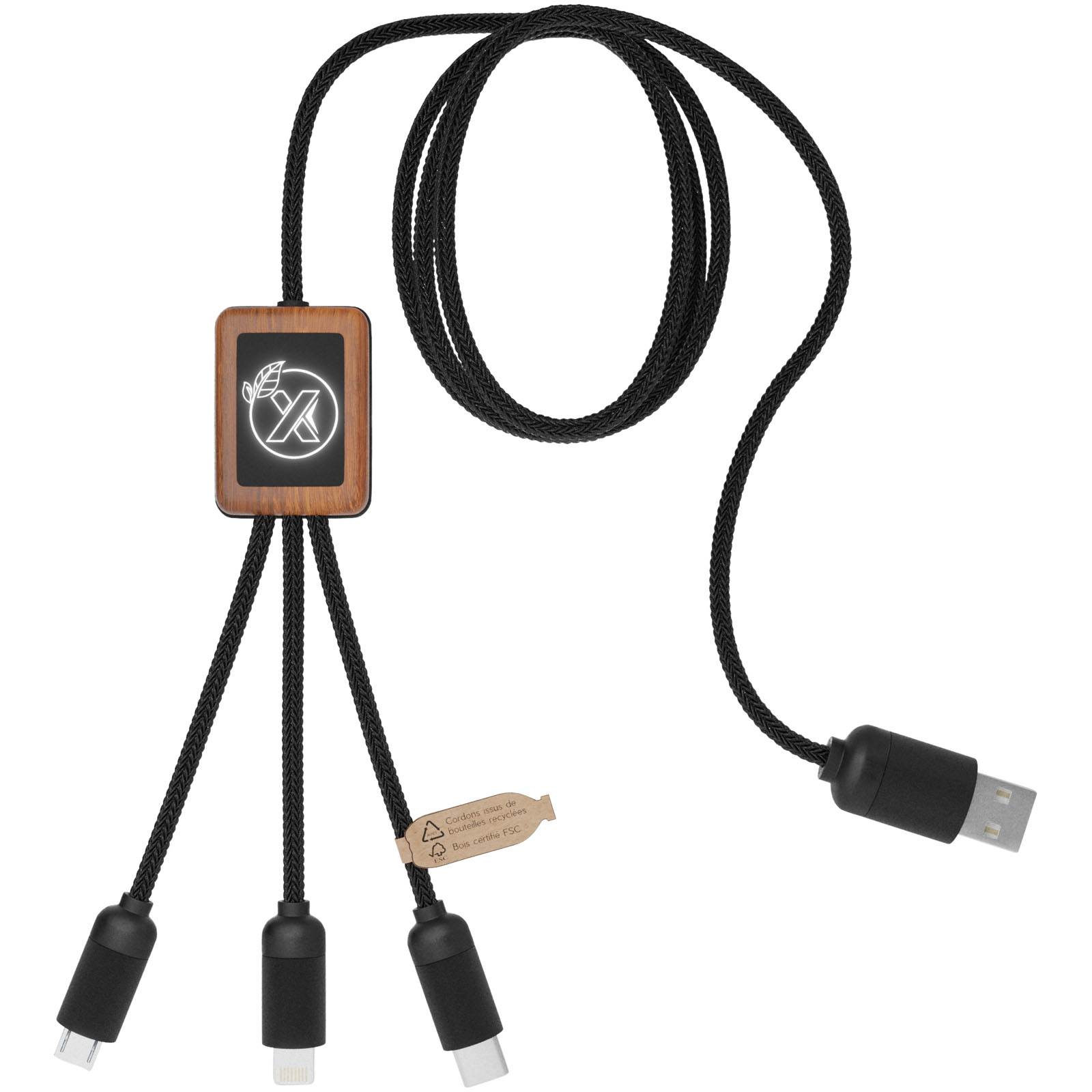 SCX.design C29 3-in-1 Bambuskabel mit Leuchtlogo holz