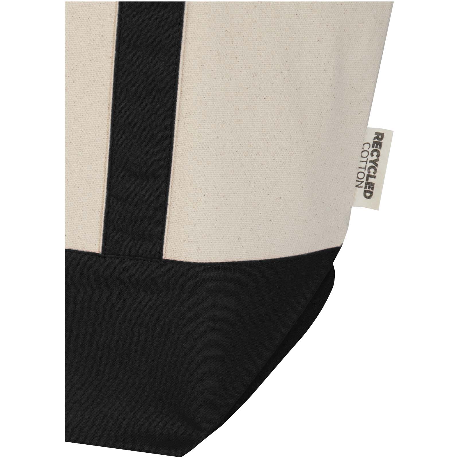 Sam 320 g/m² Tragetasche aus GRS recycelter Baumwolle schwarz, natur