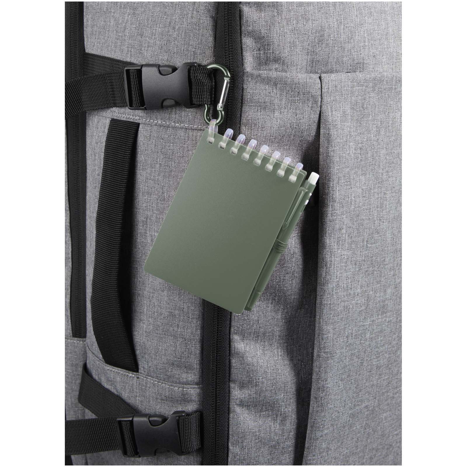 Lig Mini Recyceltes Outdoor-Softcover Notizbuch und Kugelschreiber Set (schwarze Mine) heather grün