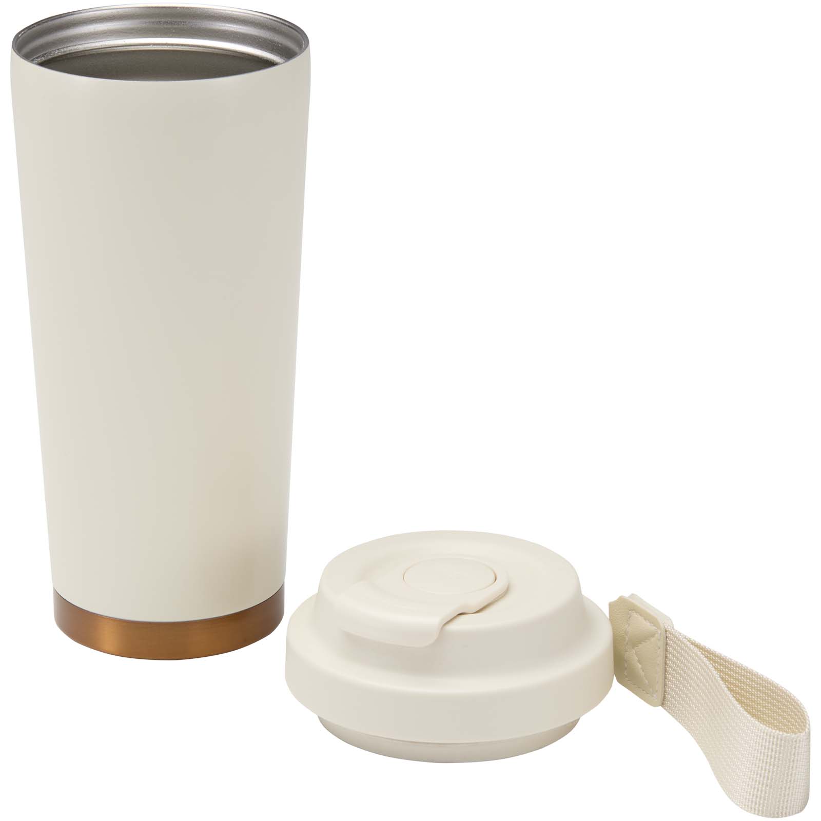 Hampton 480 ml RCS vakuumisolierter One-Touch Becher aus recyceltem Edelstahl creme