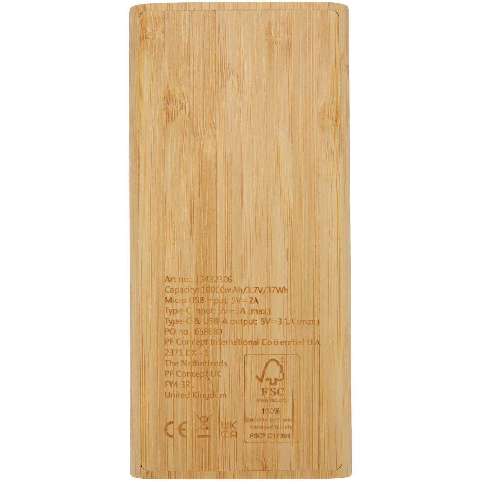 Tulda 10.000 mAh Powerbank aus Bambus natur