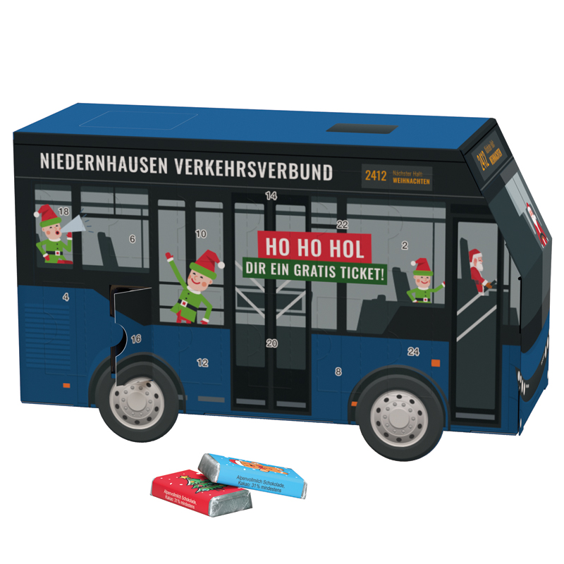 Adventskalender Bus, Sarotti Schokotäfelchen