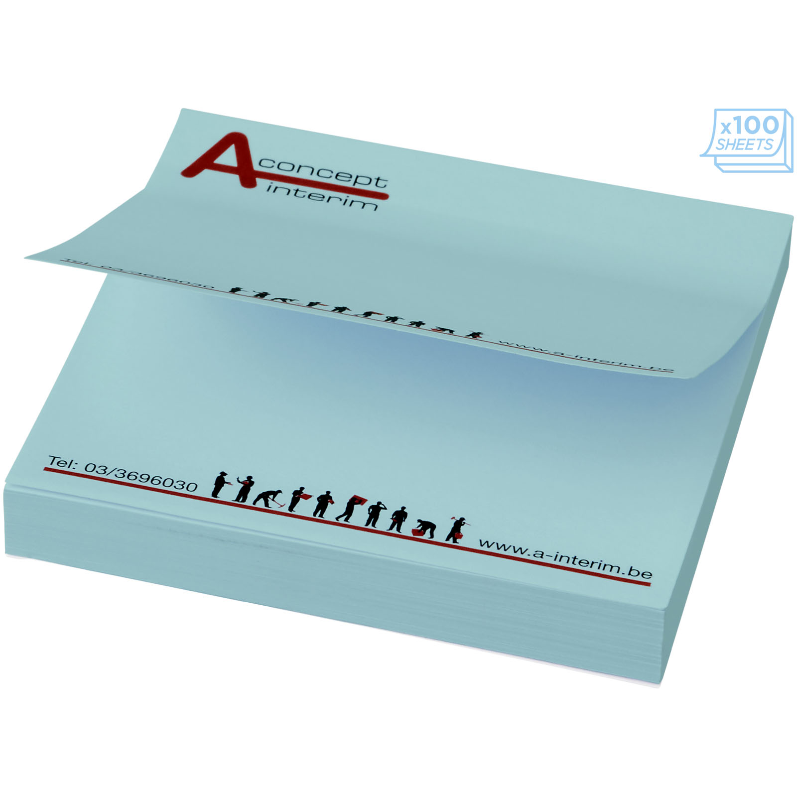 Sticky-Mate® Haftnotizen 75x75 mm hellblau