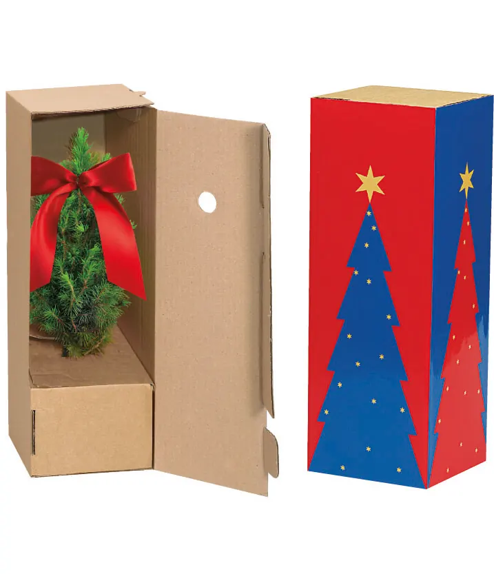 Schuber für Einzelversandkartonage kleine Weihnachtsbäumchen