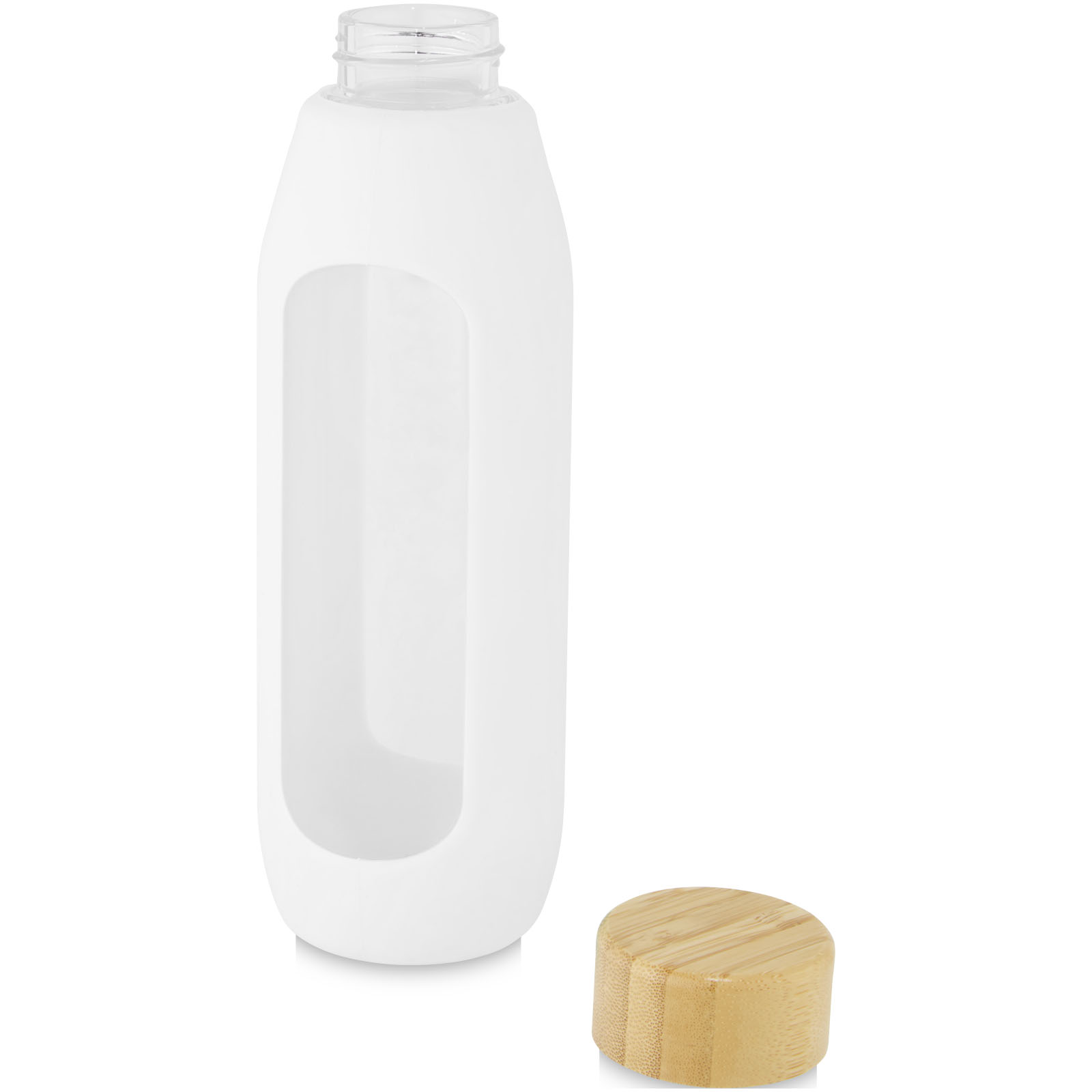 Tidan 600 ml Flasche aus Borosilikatglas mit Silikongriff weiss