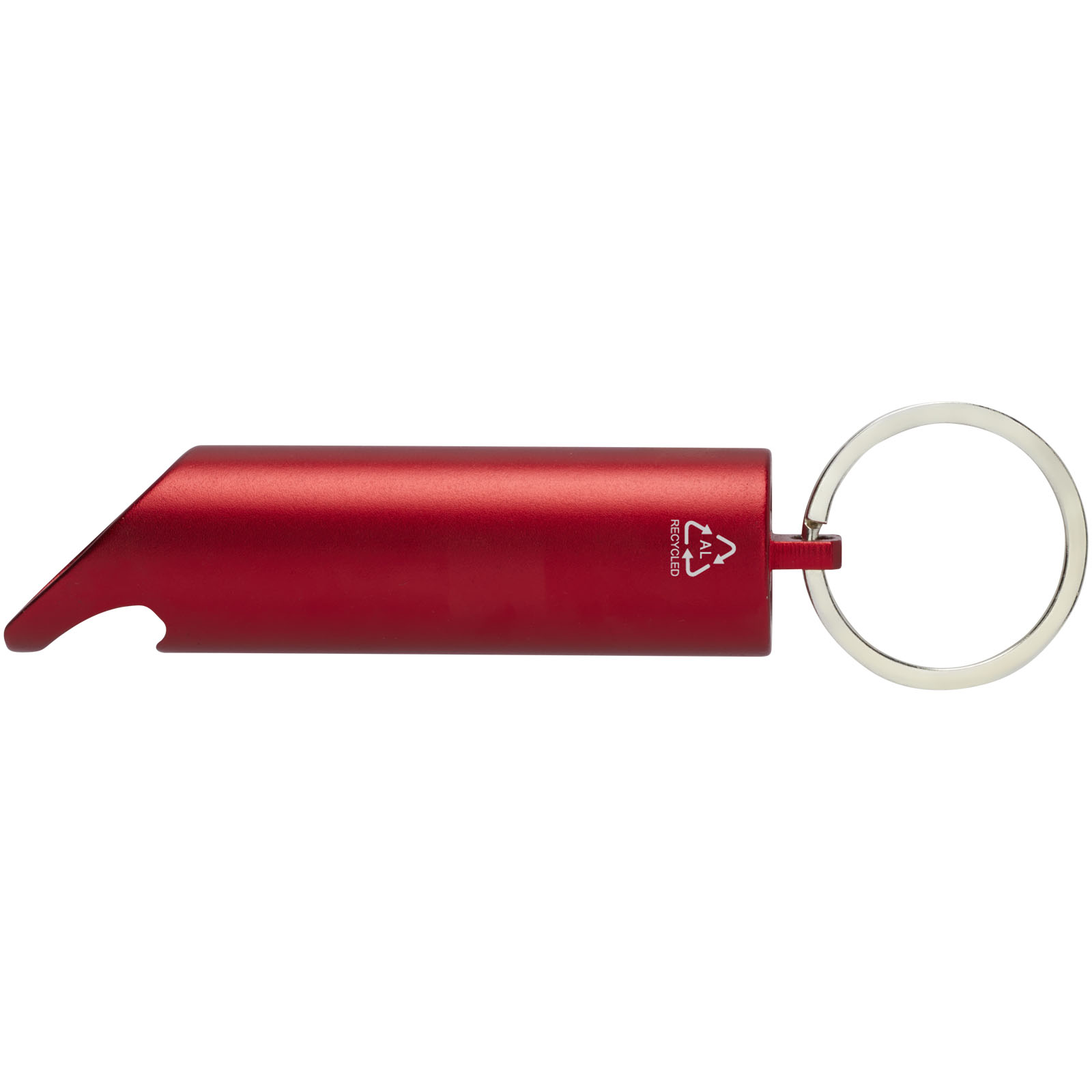 Flare IPX-LED-Lampe und Flaschenöffner aus recyceltem Aluminium mit Schlüsselanhänger rot
