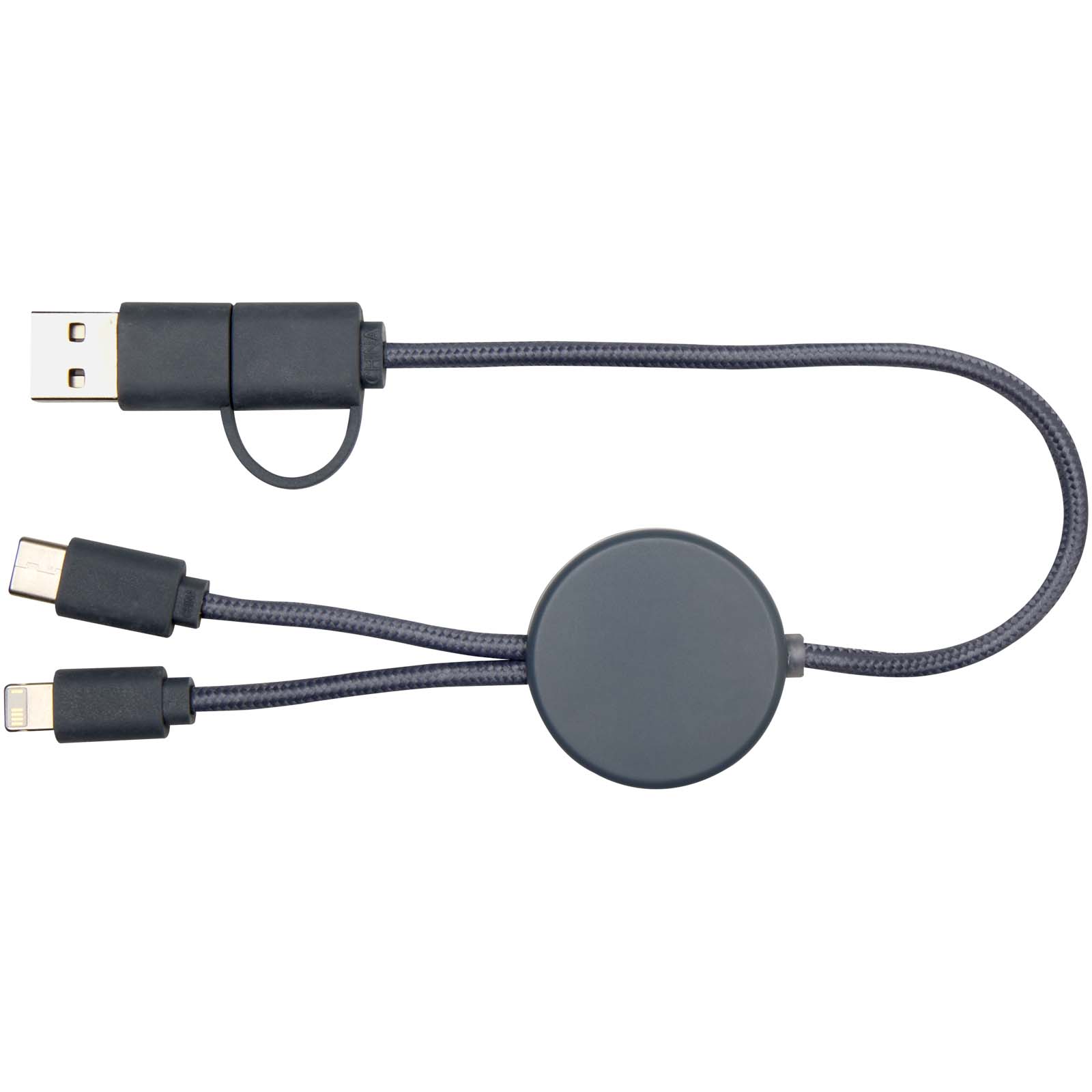 Citala 30 cm 5-in-1 Kabel aus recyceltem Kunststoff für Datenübertragung und 27W Schnellladung hale blau