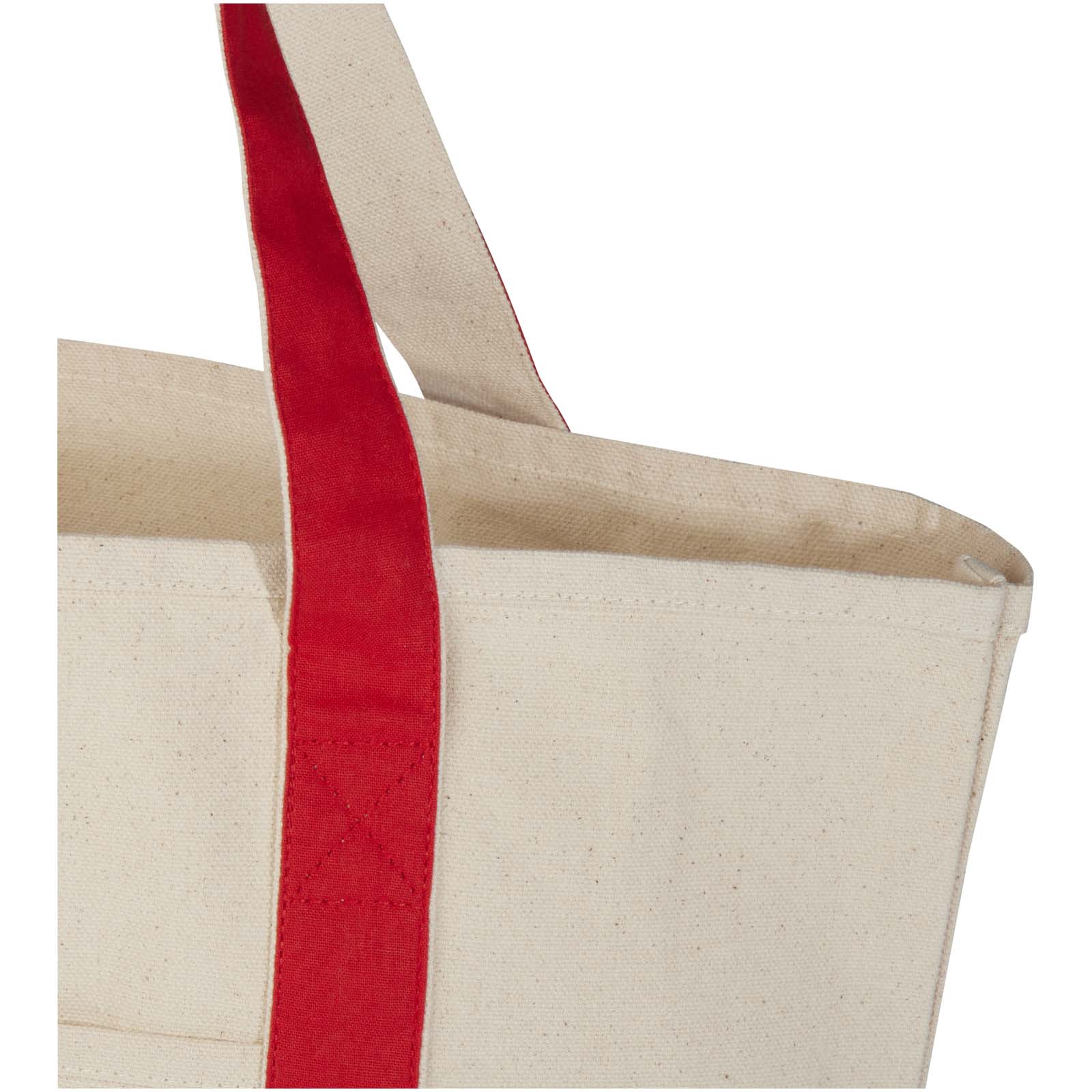 Sam 320 g/m² Tragetasche aus GRS recycelter Baumwolle rot, natur