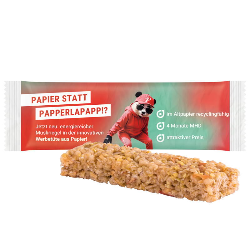 Müsliriegel Multikorn Apfel, Folie weiß