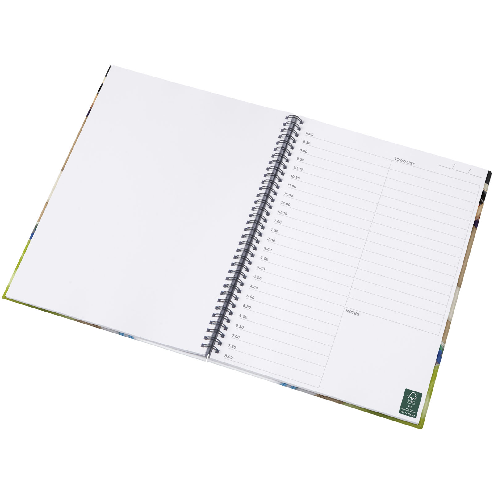 Wiro A4 Notizblock mit Hardcover und Spiralbindung weiss, schwarz