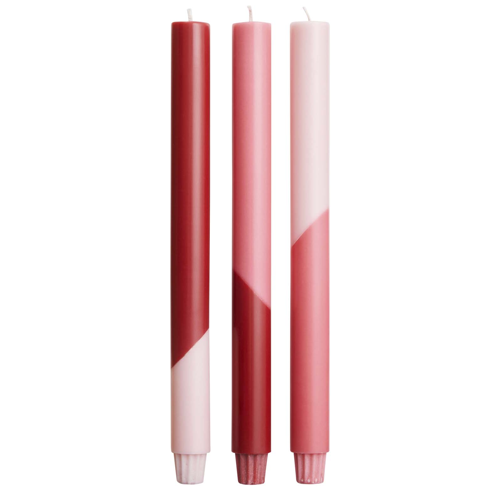Originalhome Eden Diagonale Kerzen – 3er-Set rot