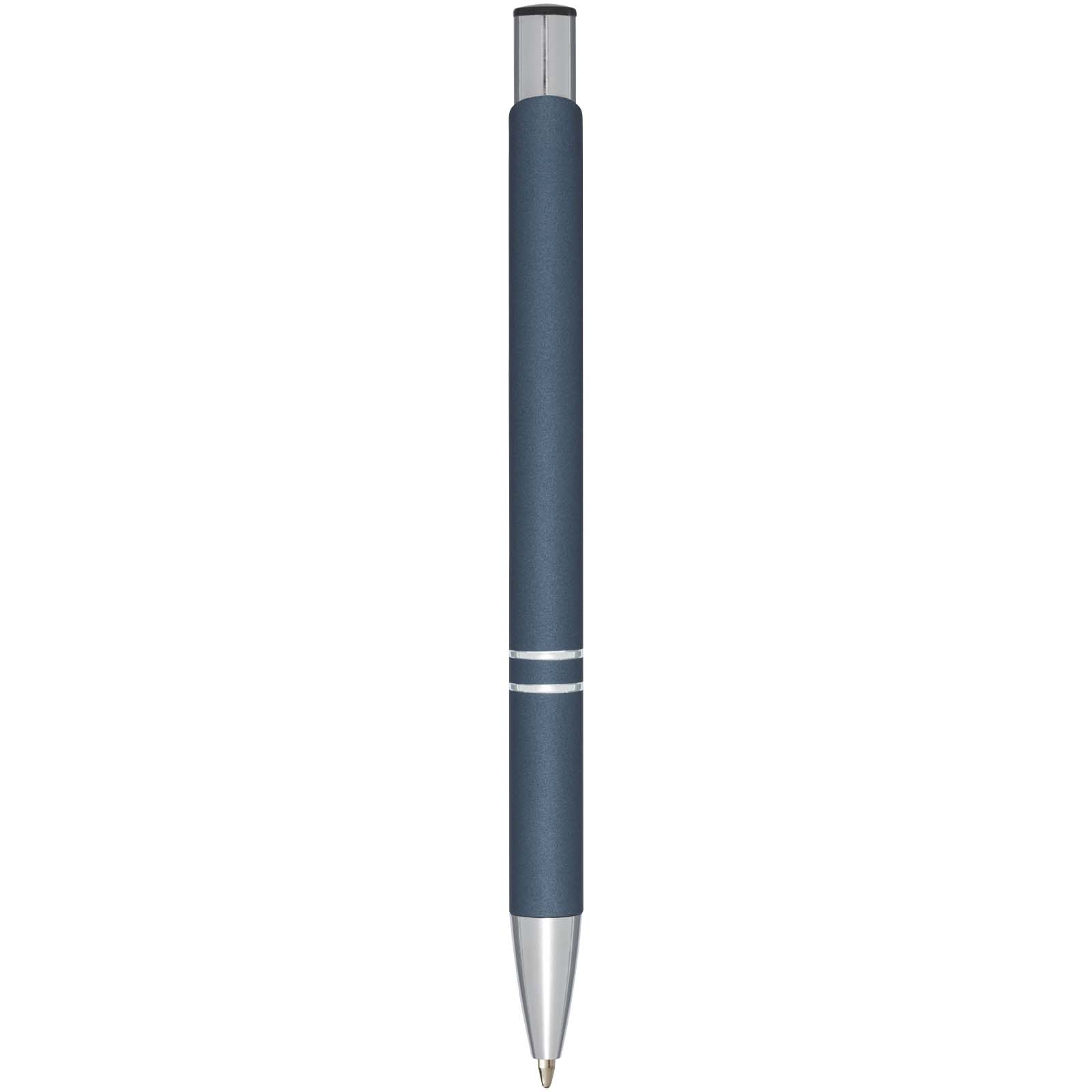 Moneta Soft Touch Druckkugelschreiber (schwarze Mine) hale blau