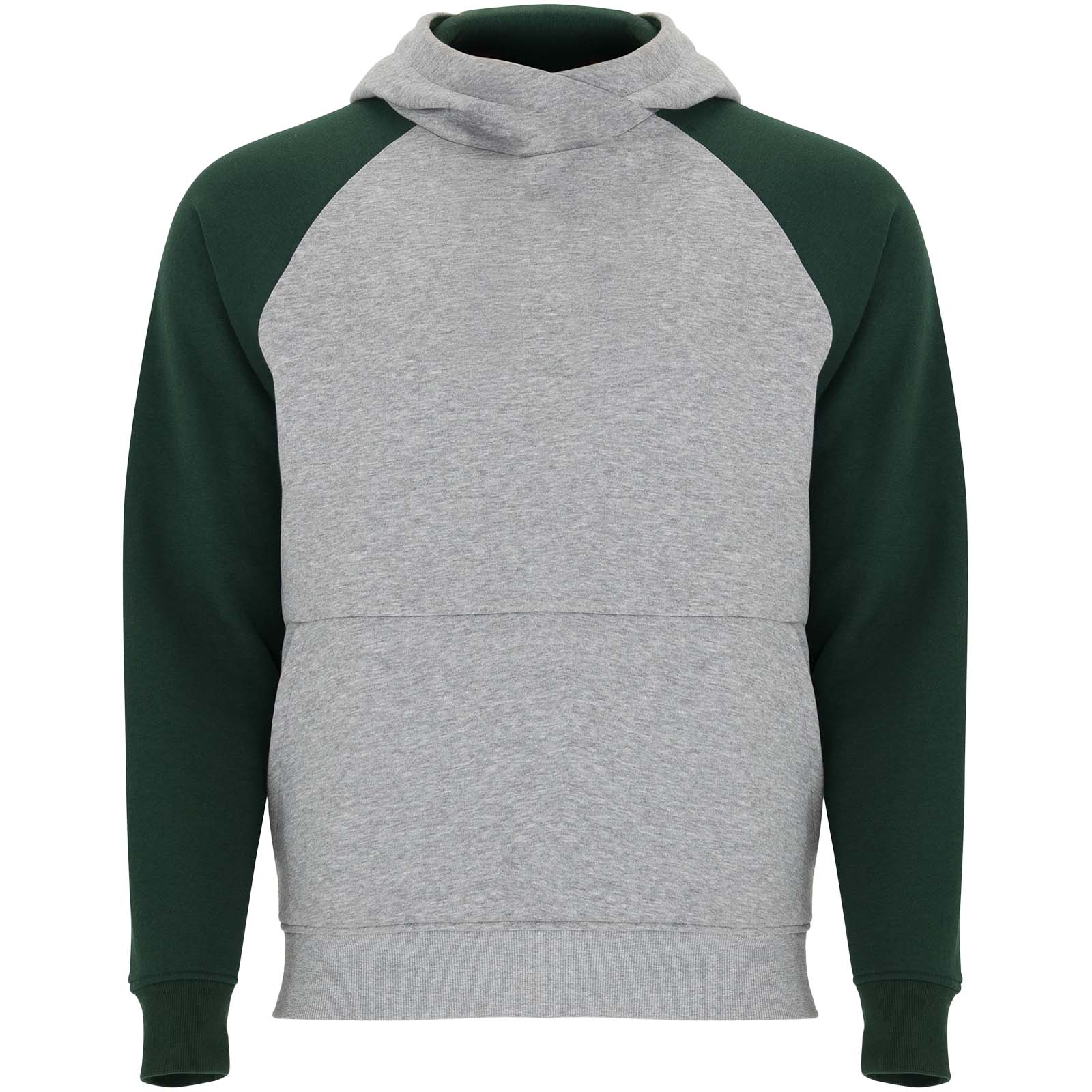 Badet 280 g/m² zweifarbiger Kapuzenpullover für Kinder heather grau, dunkelgrün