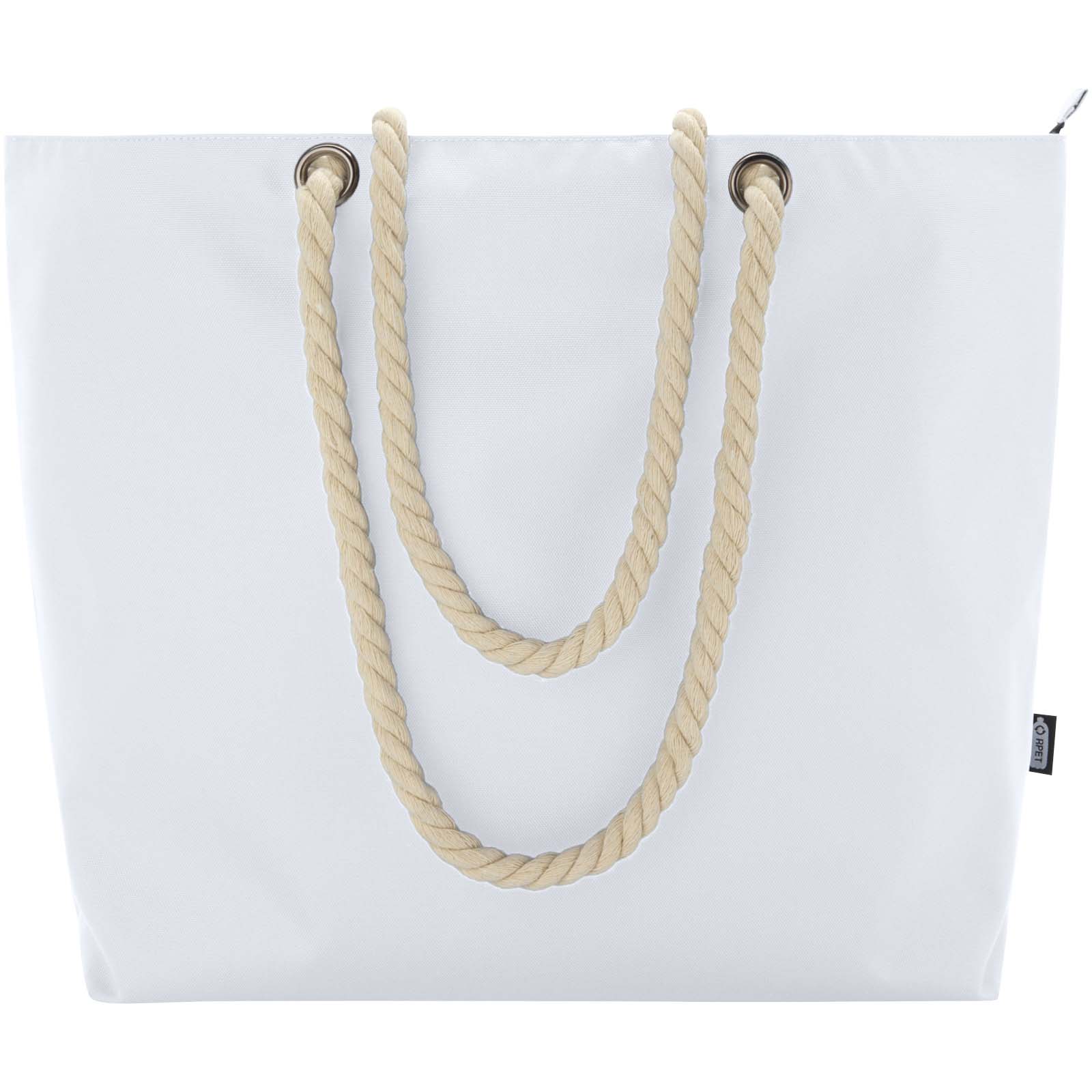 Panama Strandkühltasche mit Kordelgriffen aus recyceltem GRS-Material, 23L weiss