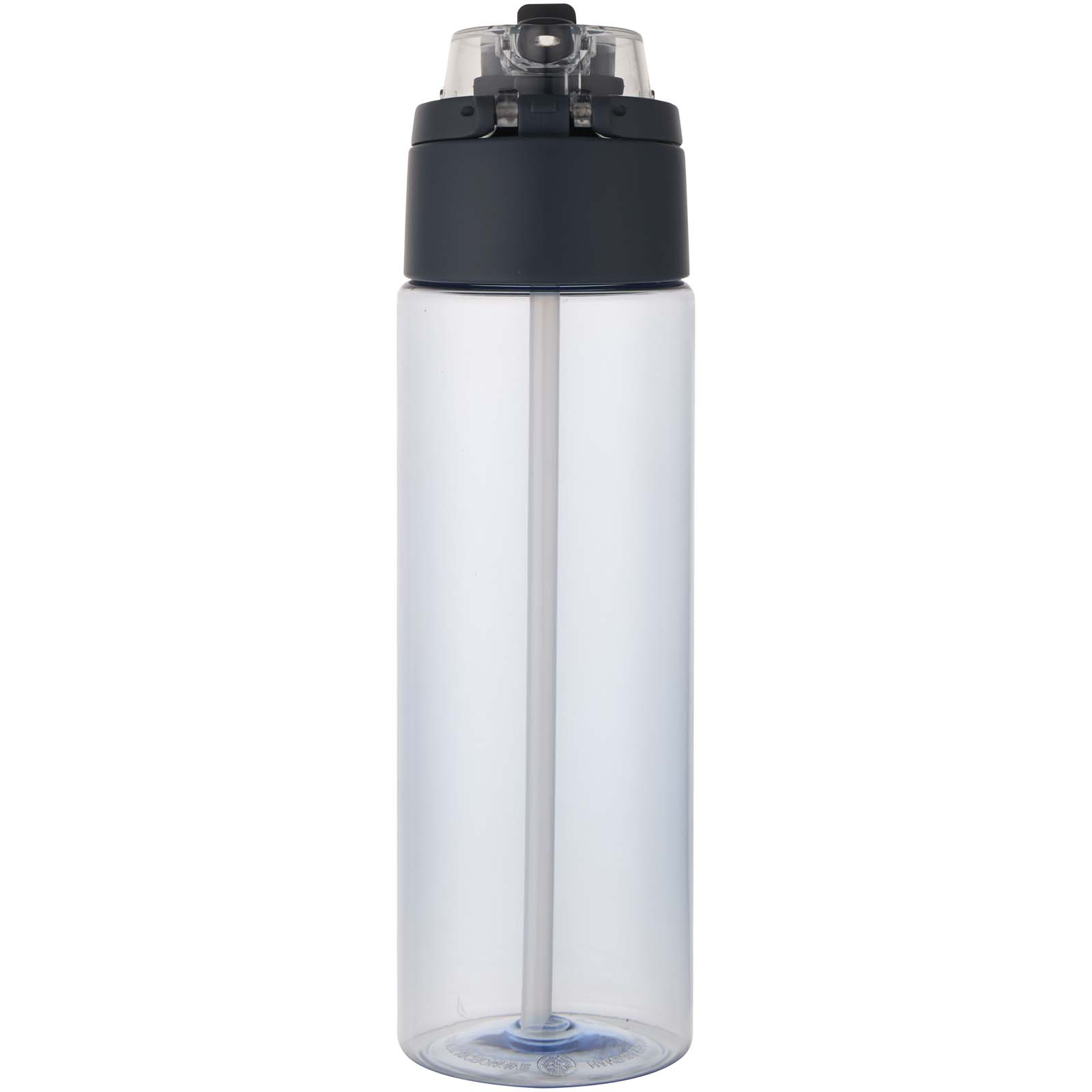 Theron 700 ml RCS Trinkflasche aus recyceltem Kunststoff mit Multifunktionsdeckel und Klappstrohhalm hale blau