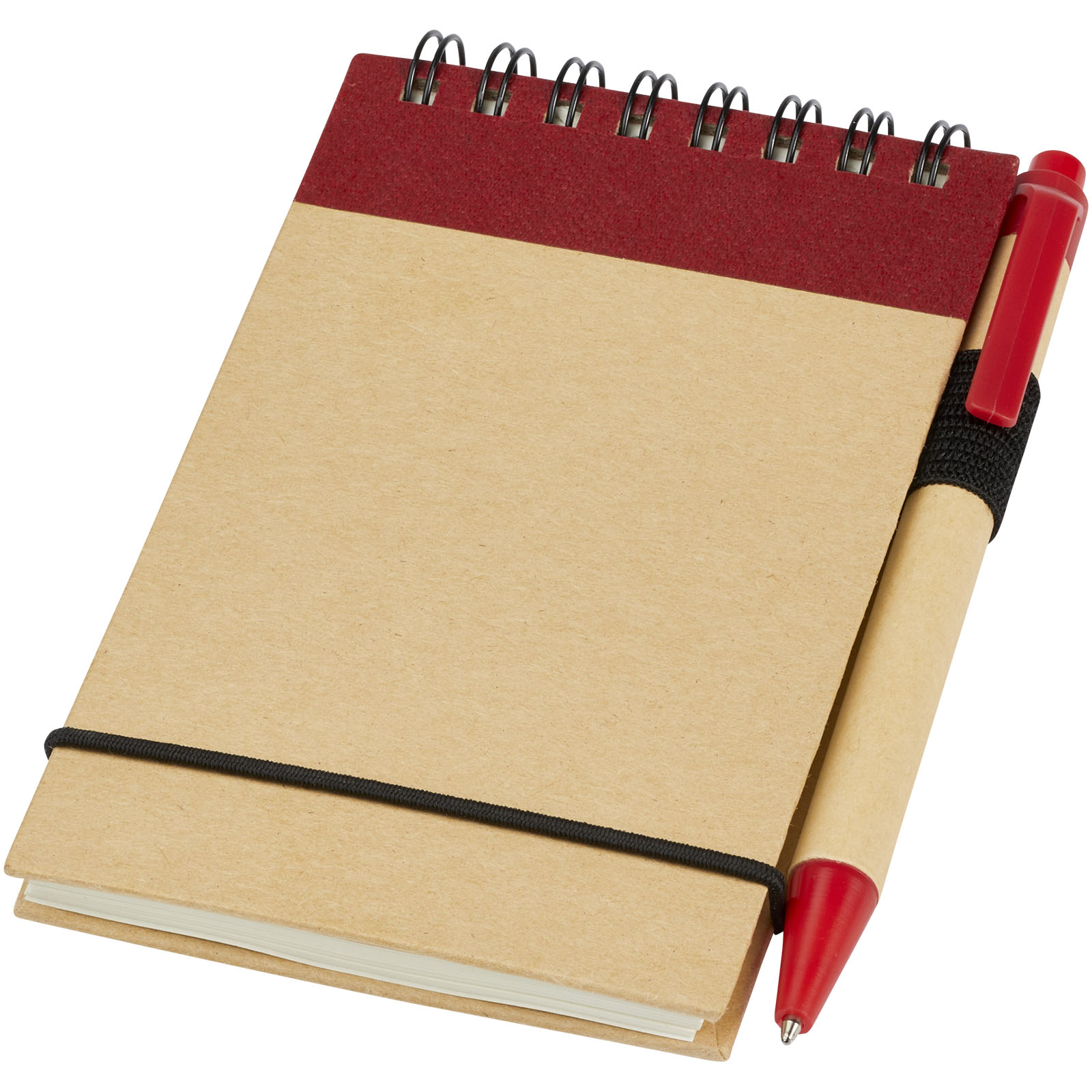 Zuse A7 Recycling Notizblock mit Stift natur, rot