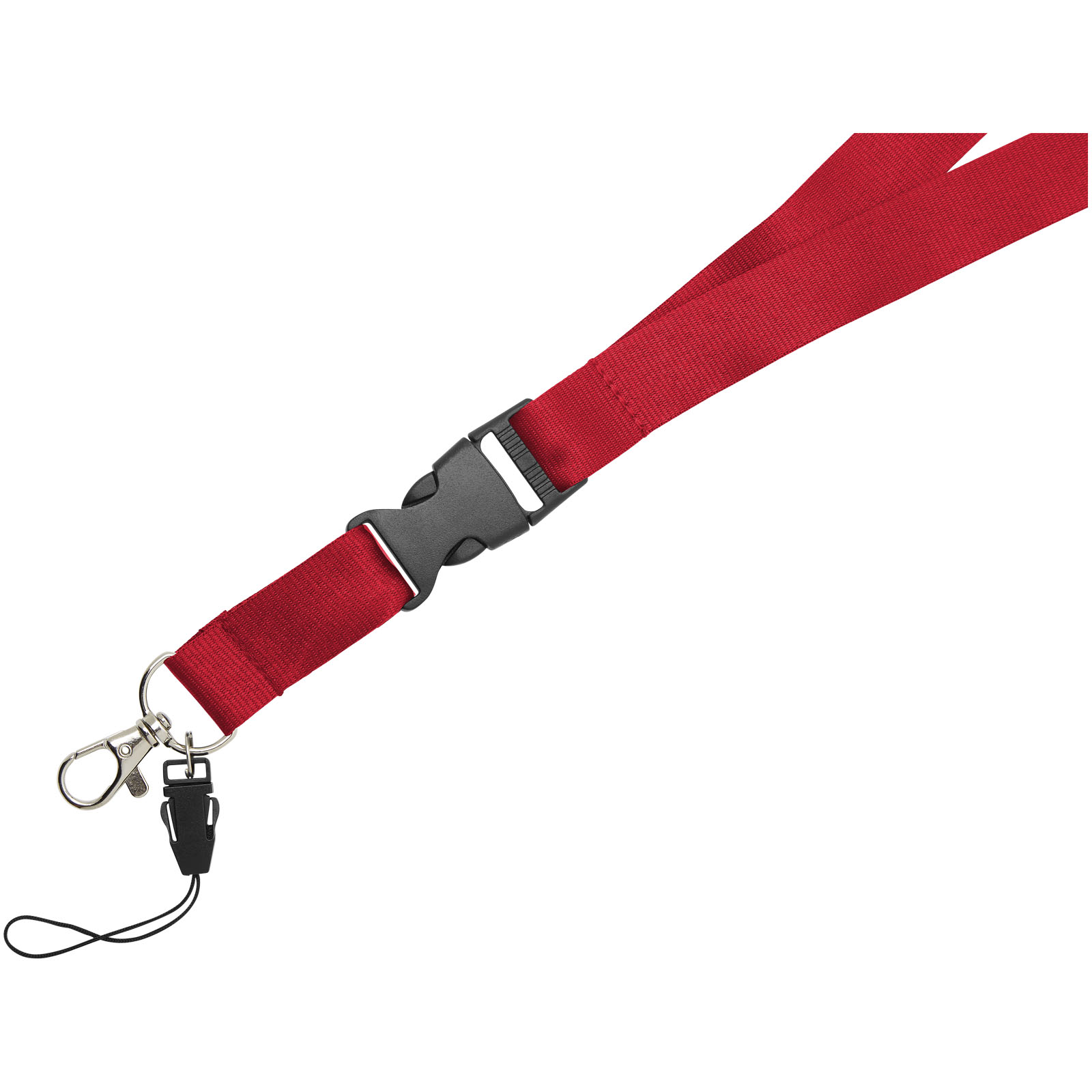 Sagan Lanyard mit abnehmbarer Schnalle und Handyband rot