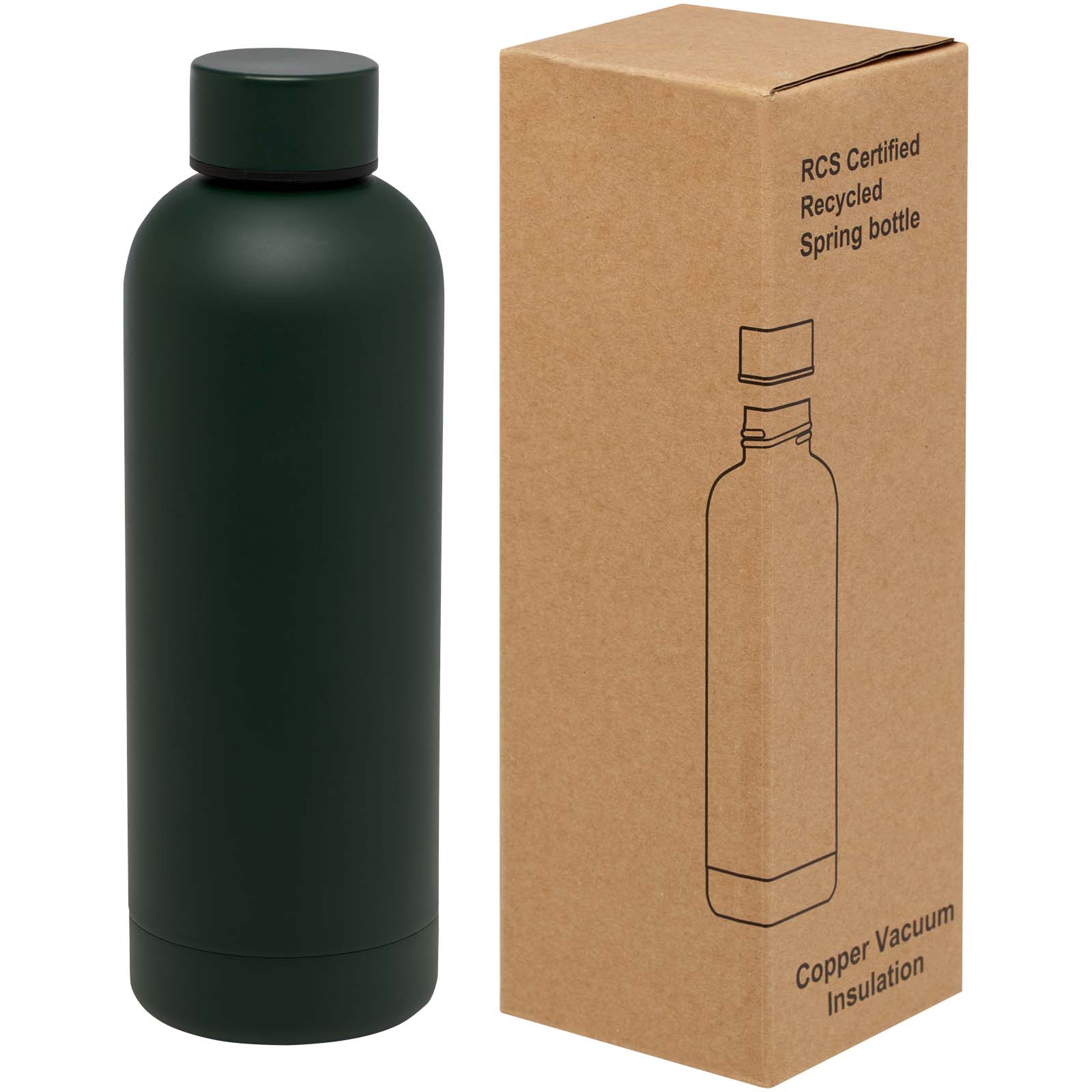 Spring 500 ml RCS-zertifizierte Kupfer-Vakuum Isolierflasche aus recyceltem Edelstahl green flash