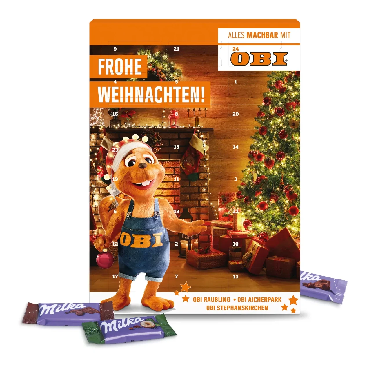 Wand-Adventskalender mit Milka Schokolade