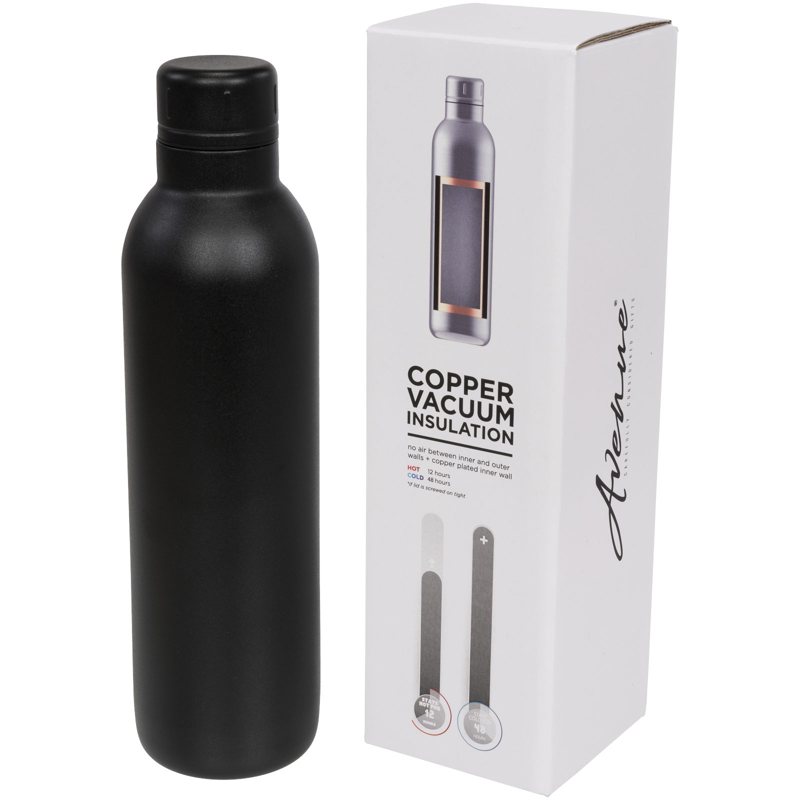 Odin 510 ml Kupfer-Vakuum Isolierflasche schwarz